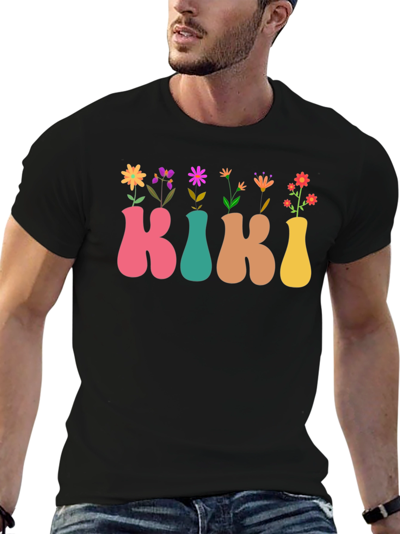 Kiki Flower Vase T-Shirt - Floral Initial Tee