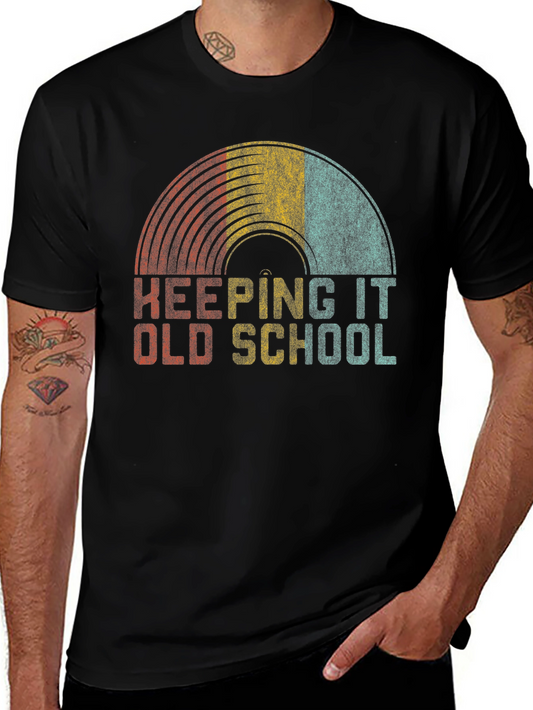 Vintage Vinyl Record Keeping It Old School Graphic Tee