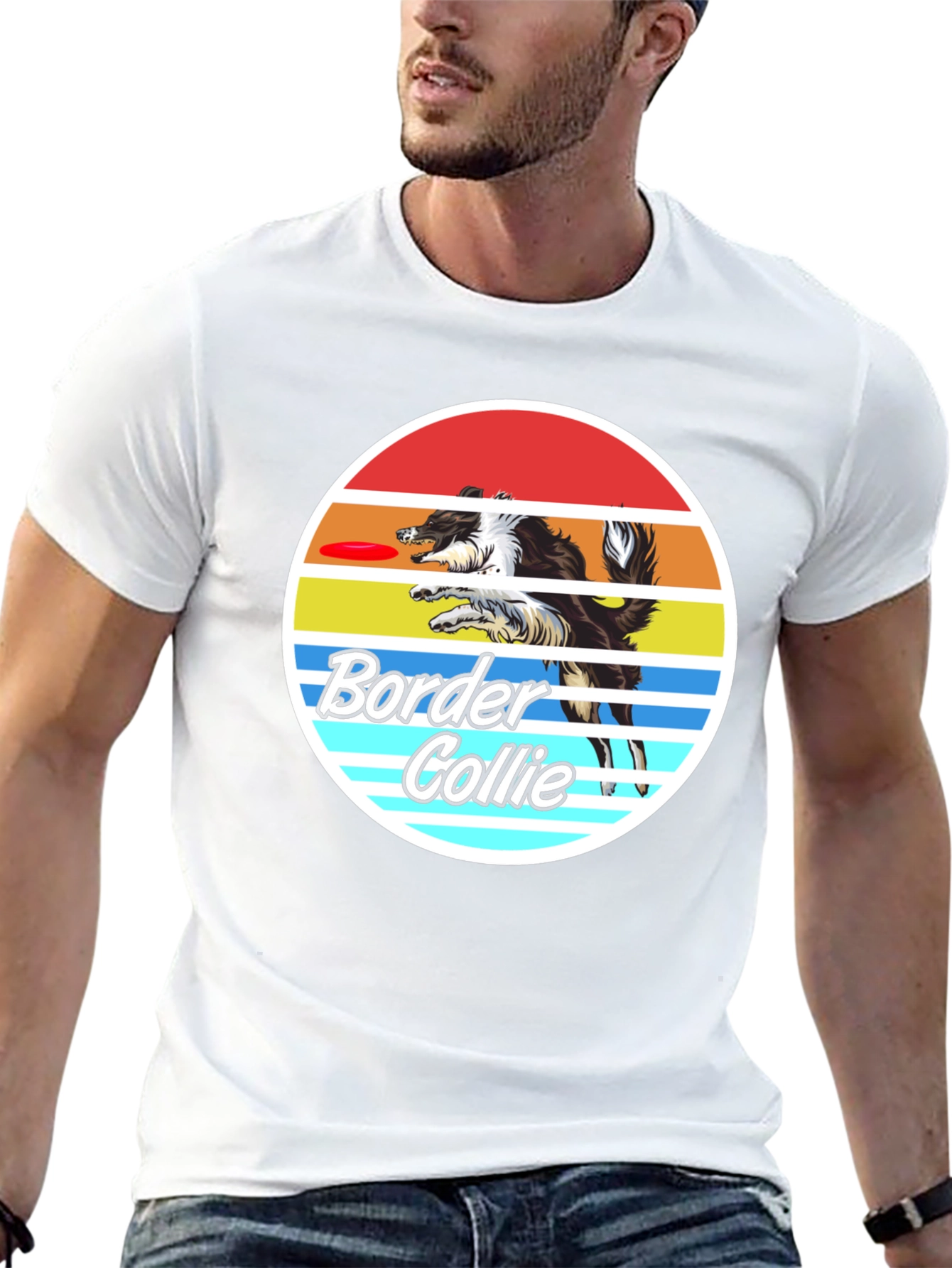 Border Collie Retro Graphic Tee