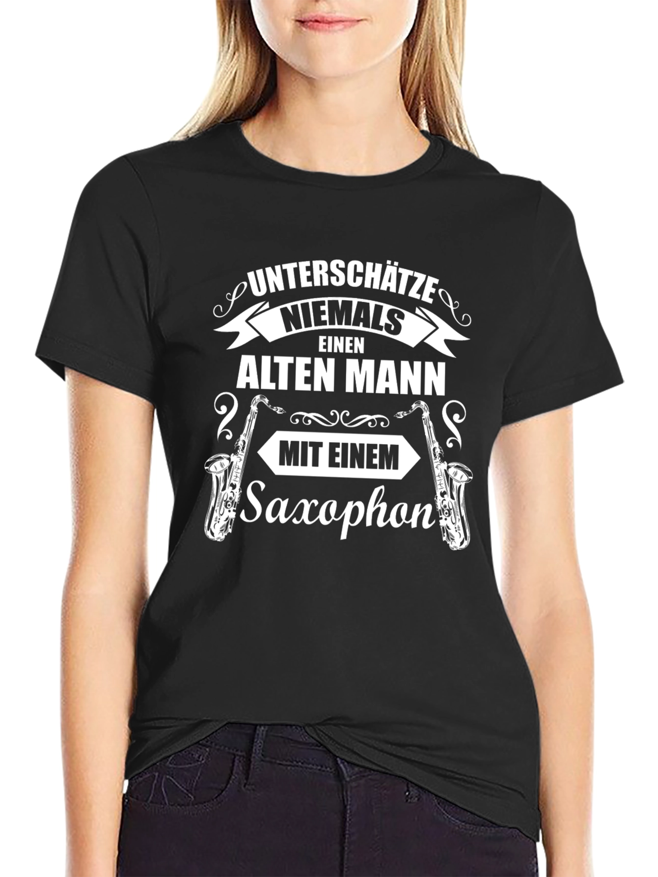 Saxophonist Old Man Graphic T-Shirt