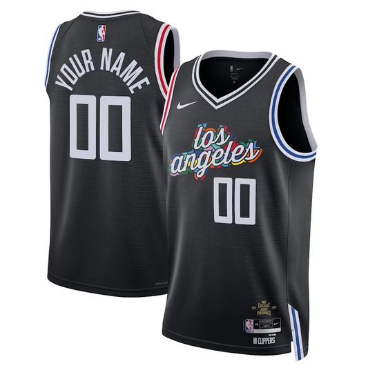 Men's LA Clippers Black 2022/23 Swingman Custom Jerseys - City Edition