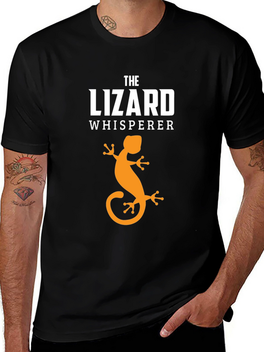 The Lizard Whisperer Black Graphic T-Shirt