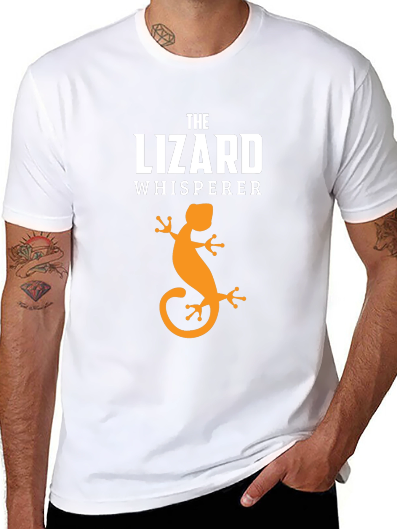 The Lizard Whisperer Black Graphic T-Shirt