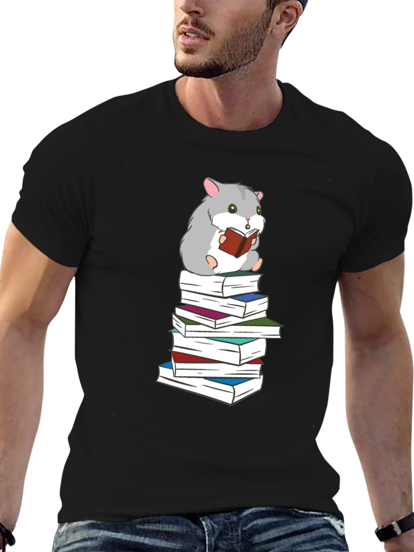 Hamster Reading Book T-Shirt