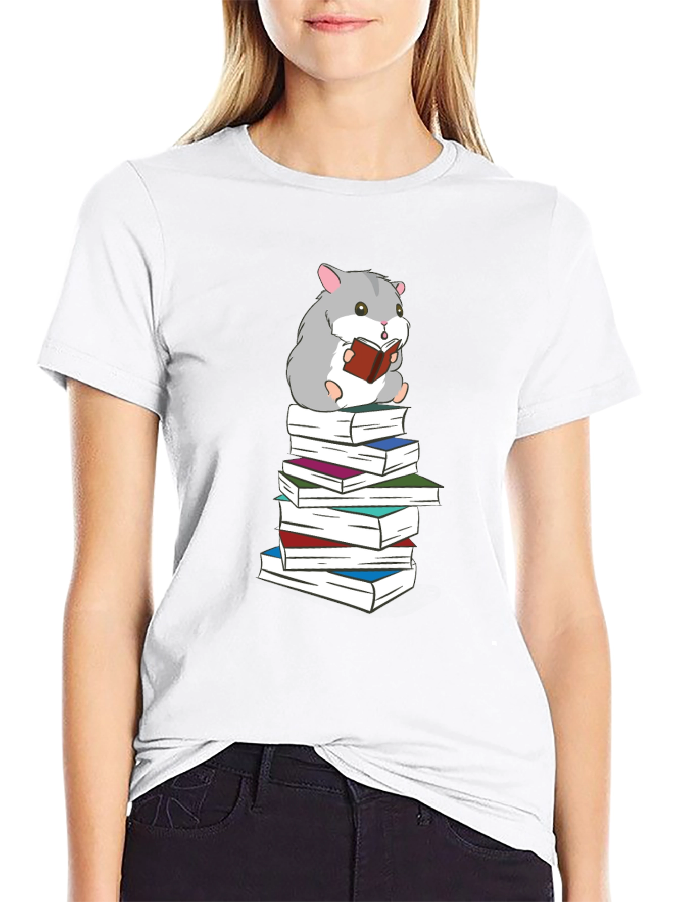 Hamster Reading Book T-Shirt
