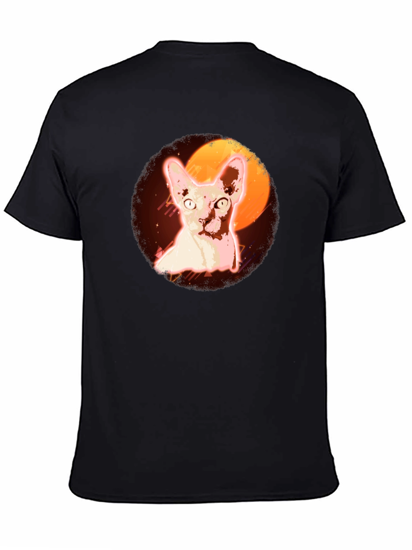 Sphynx Cat Graphic T-Shirt - Retro Moon Design