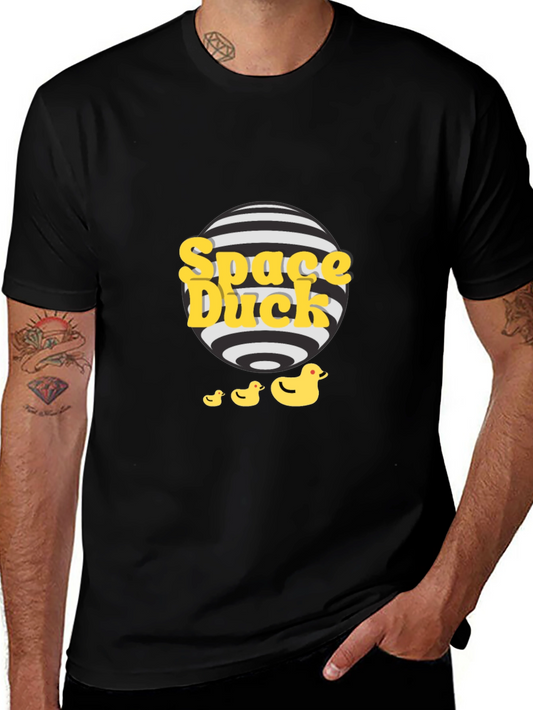 Space Duck Graphic Tee - Quirky Black T-Shirt