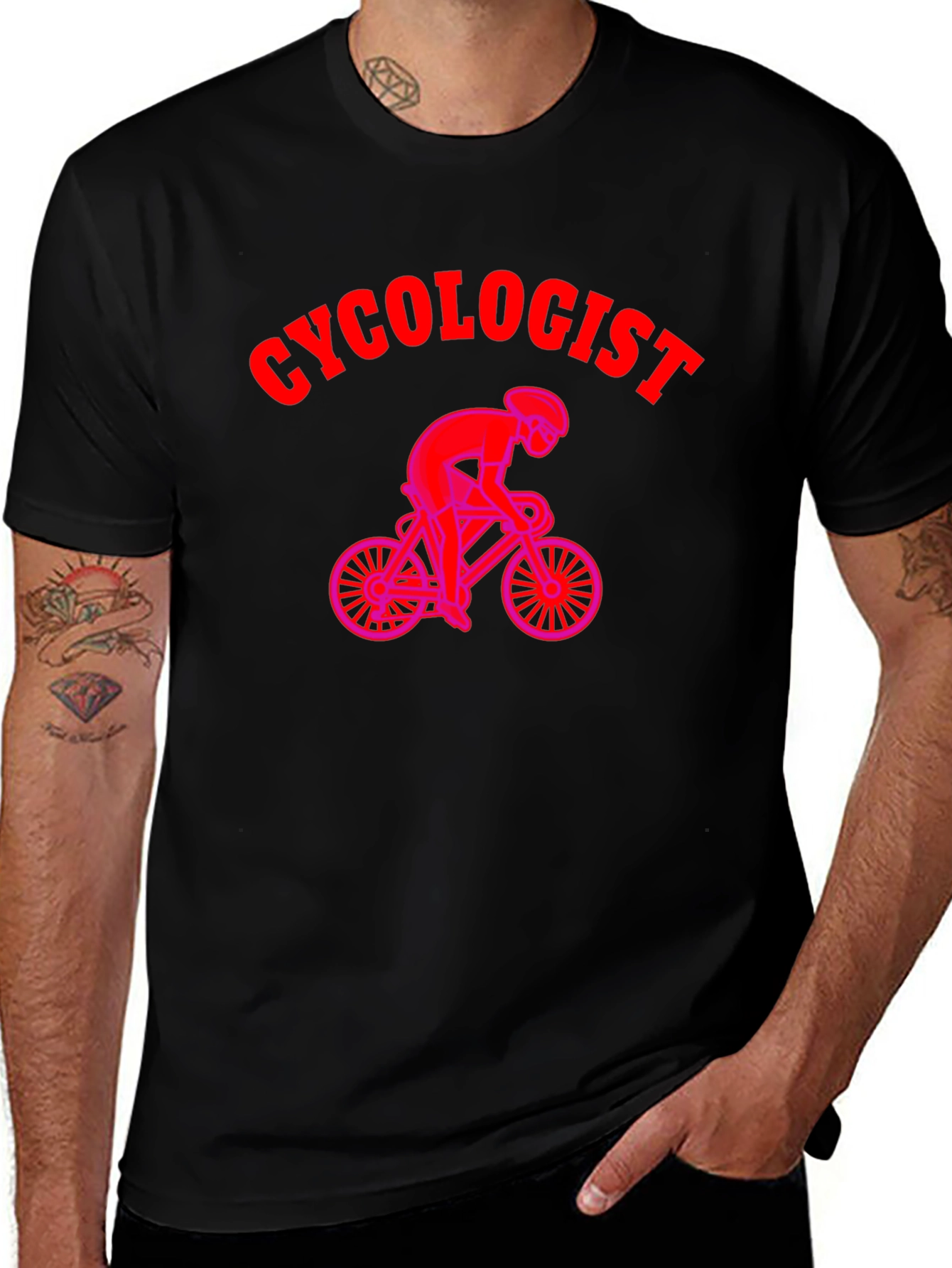 Cycologist Black T-Shirt - Cycling Enthusiast Apparel