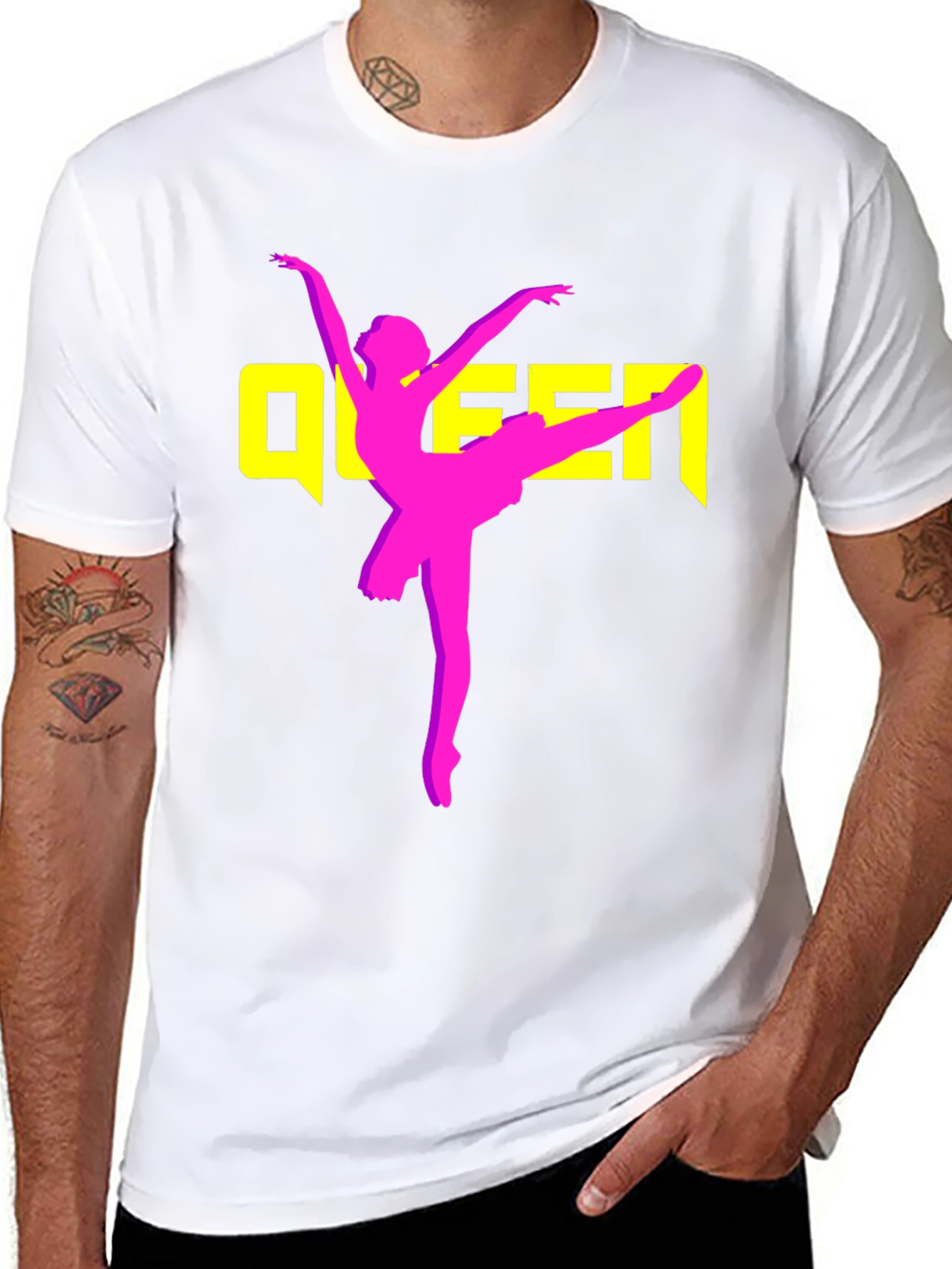 Queen Ballet Dancer Graphic T-Shirt - Black