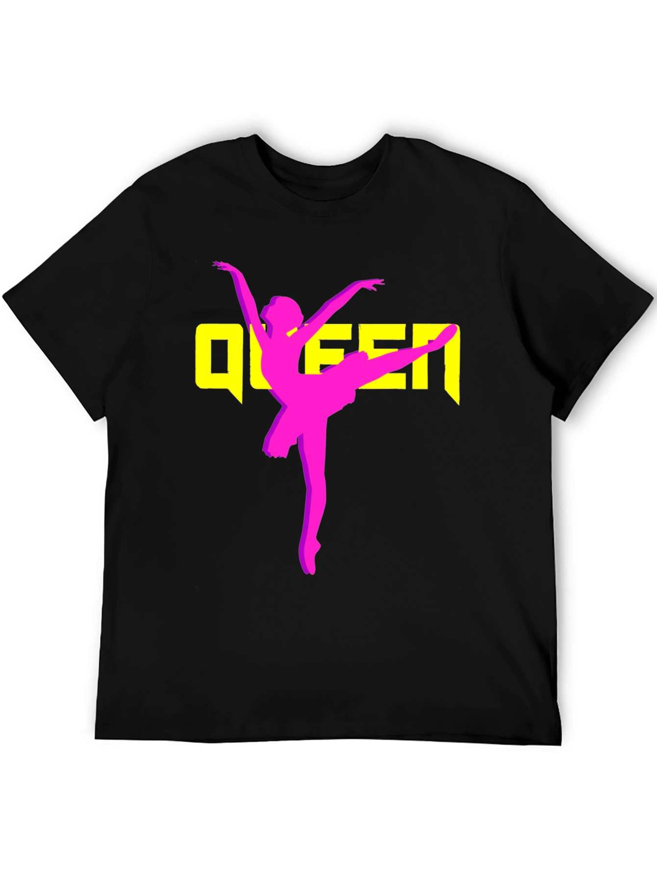 Queen Ballet Dancer Graphic T-Shirt - Black
