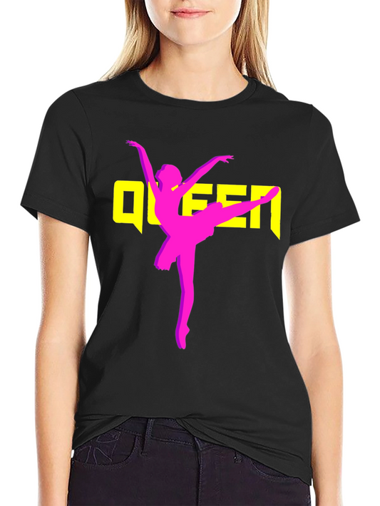 Queen Ballet Dancer Graphic T-Shirt - Black