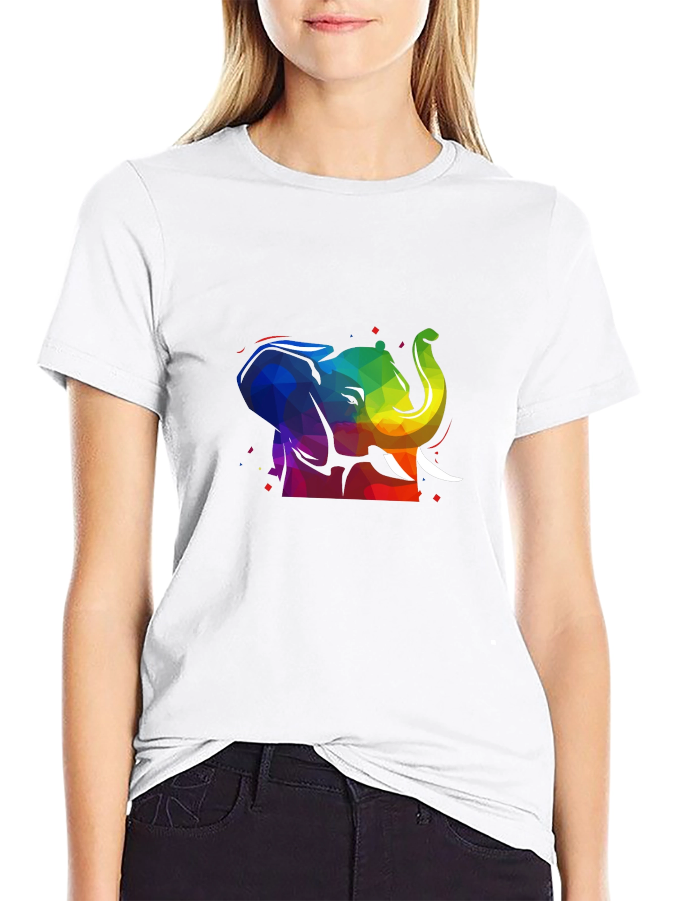 Rainbow Elephant T-Shirt - Black