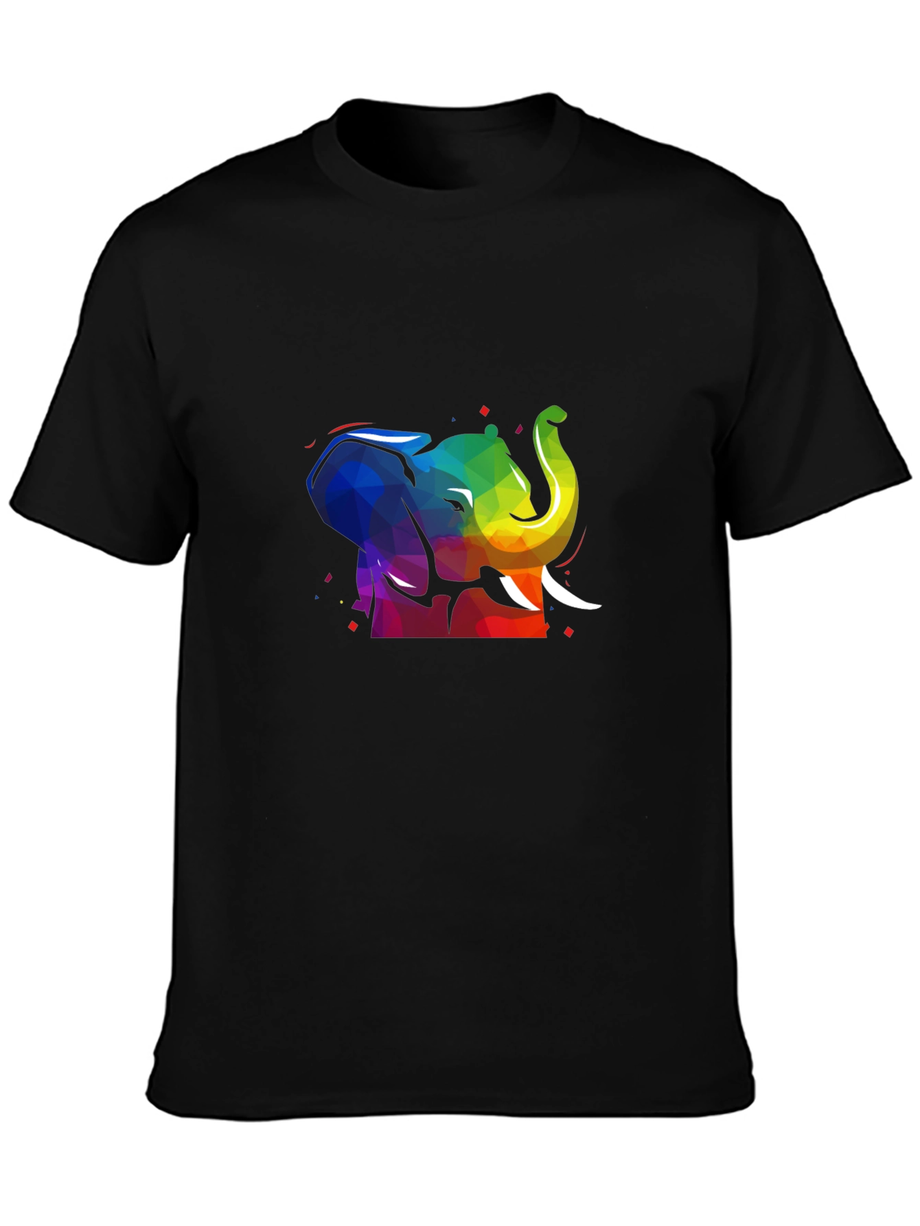 Rainbow Elephant T-Shirt - Black