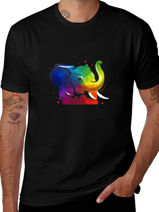 Rainbow Elephant T-Shirt - Black