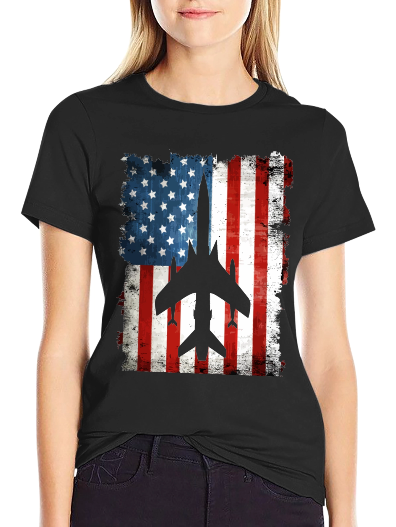 American Flag Airplane T-Shirt