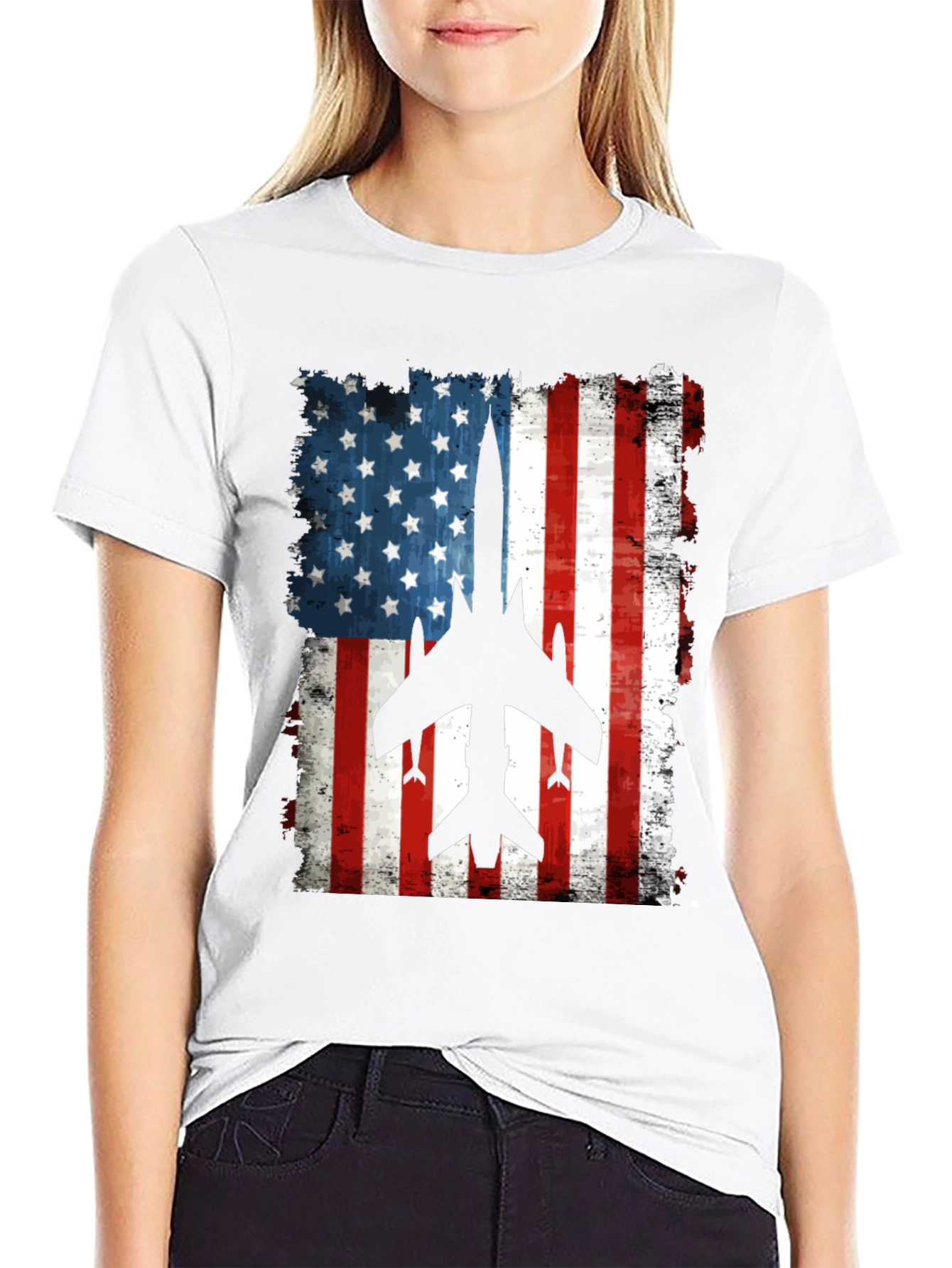 American Flag Airplane T-Shirt
