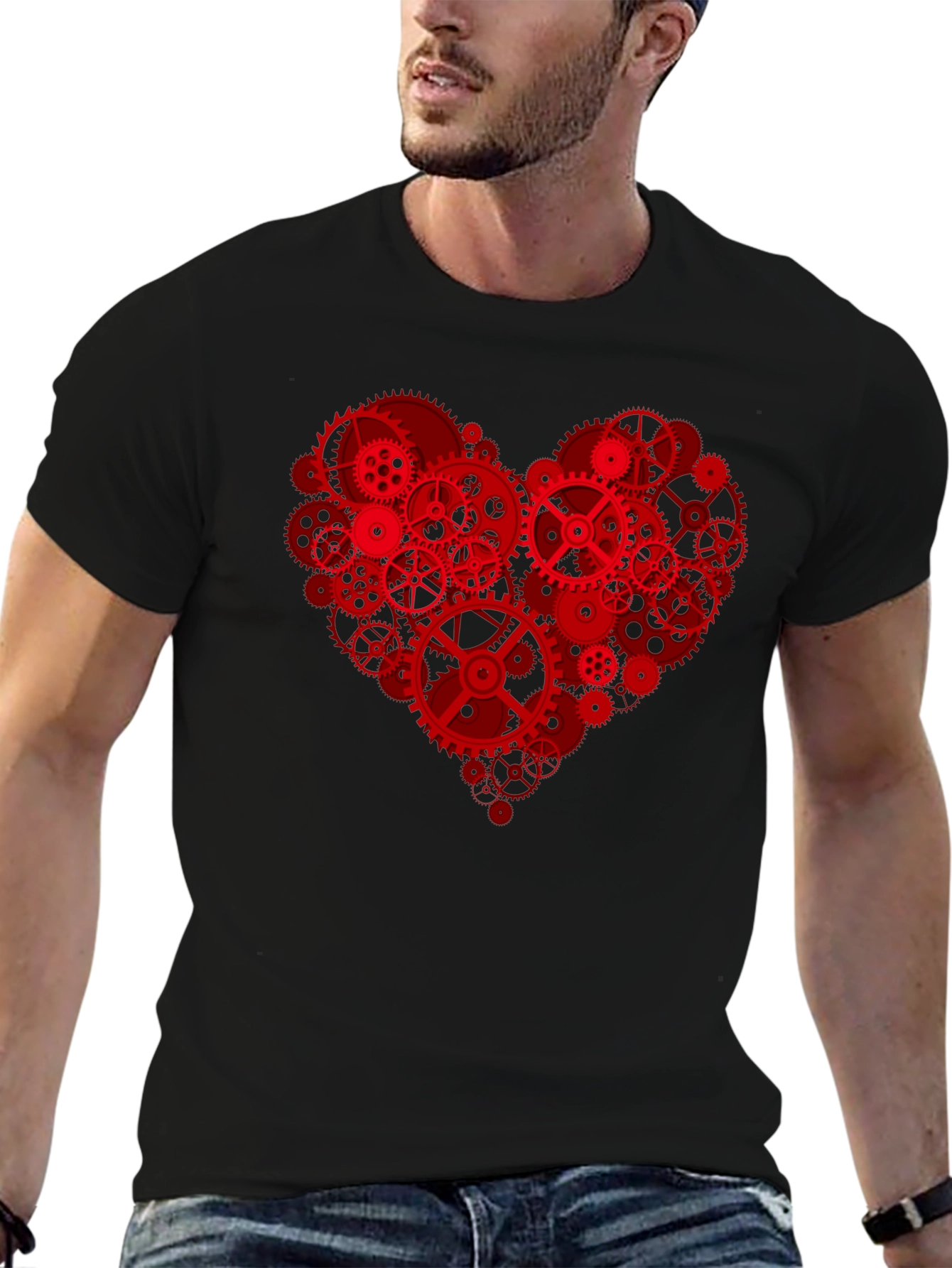 Steampunk Heart Gears T-Shirt - Unique Design