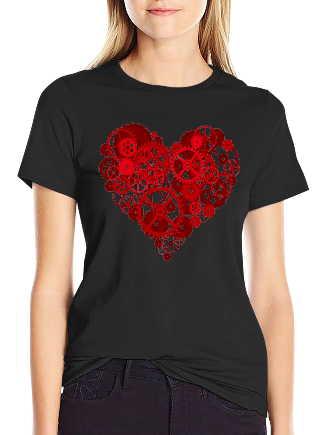 Steampunk Heart Gears T-Shirt - Unique Design