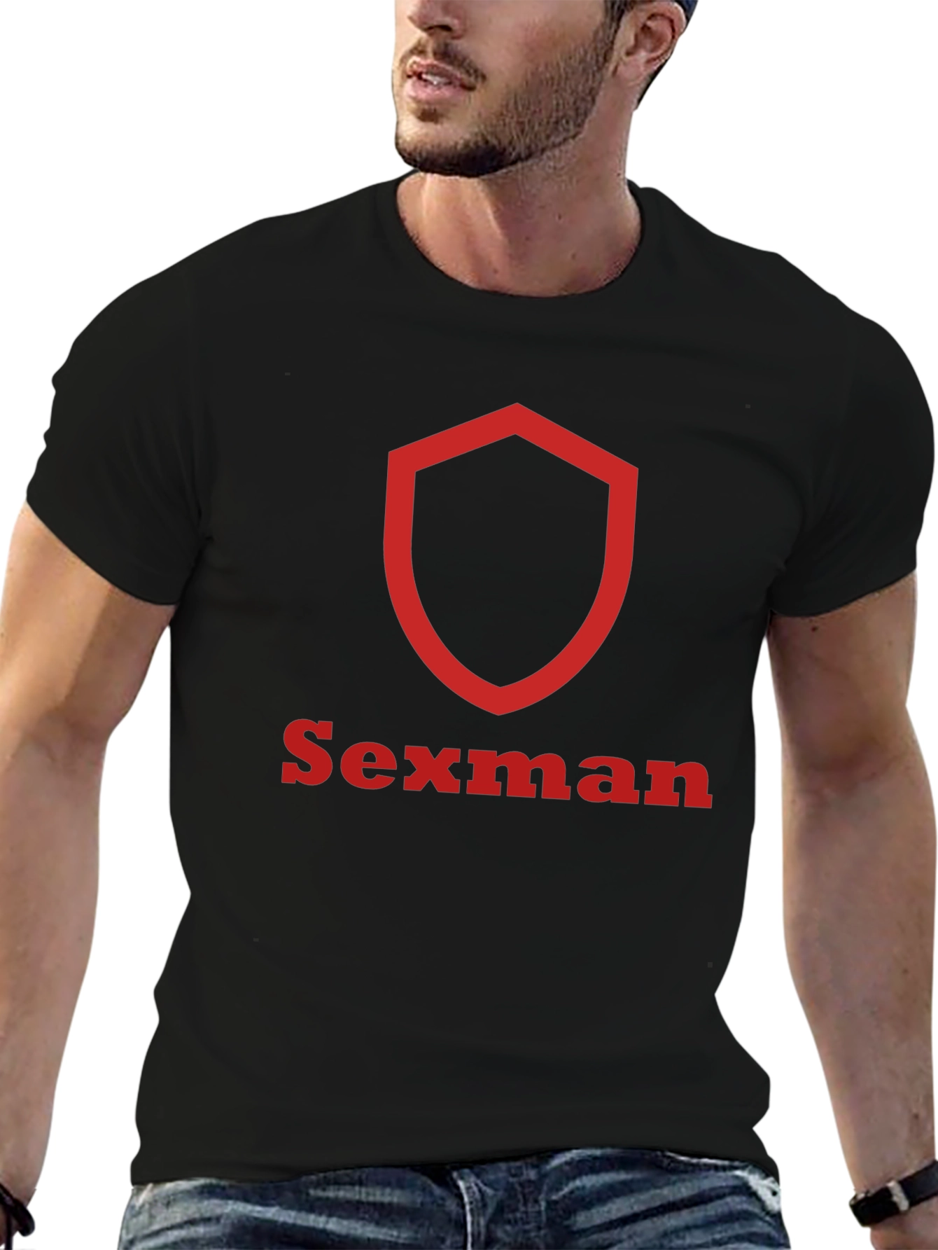 Sexman Graphic T-Shirt - Black Crew Neck Tee