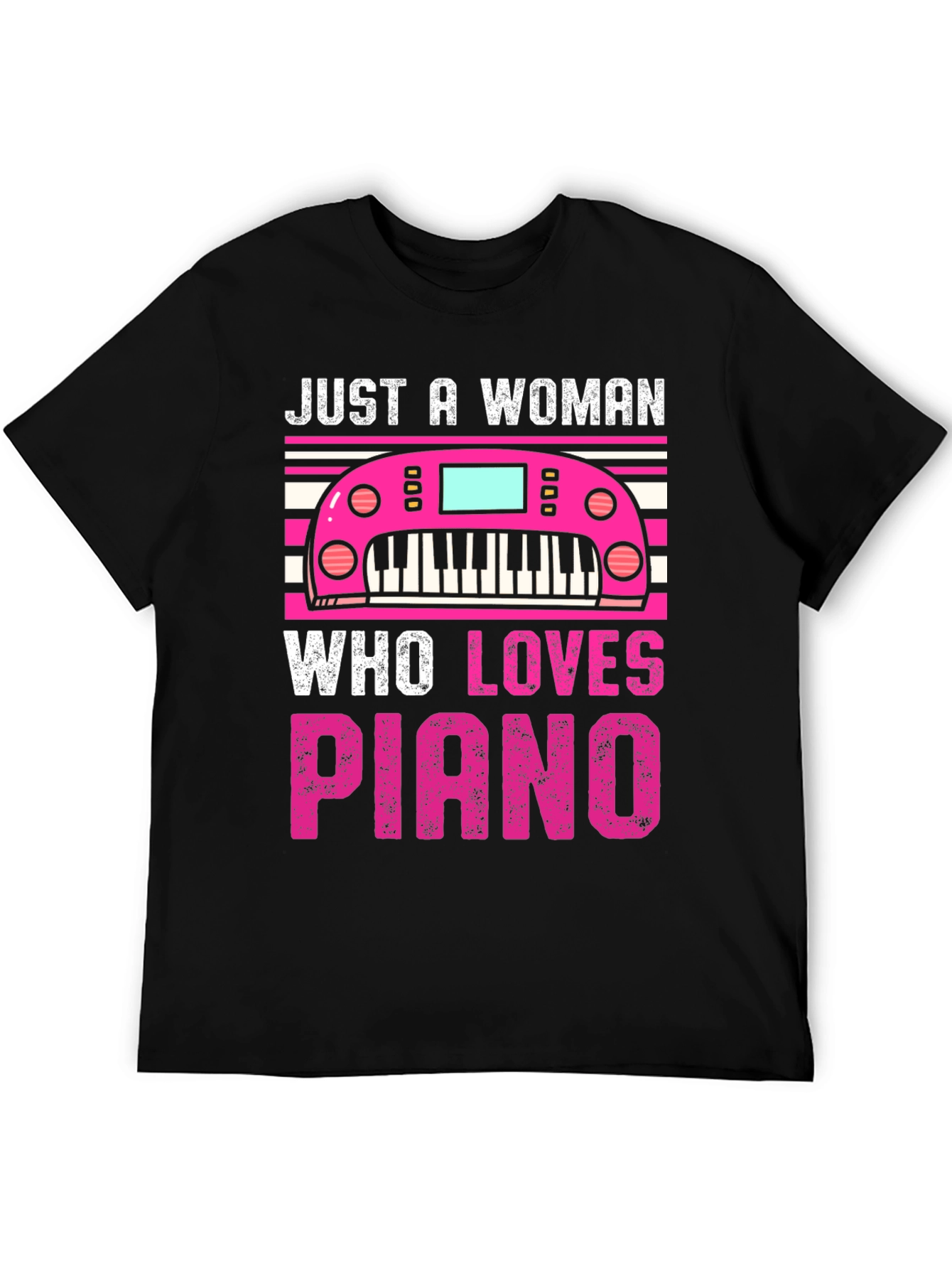 Just A Woman Who Loves Piano Graphic Tee