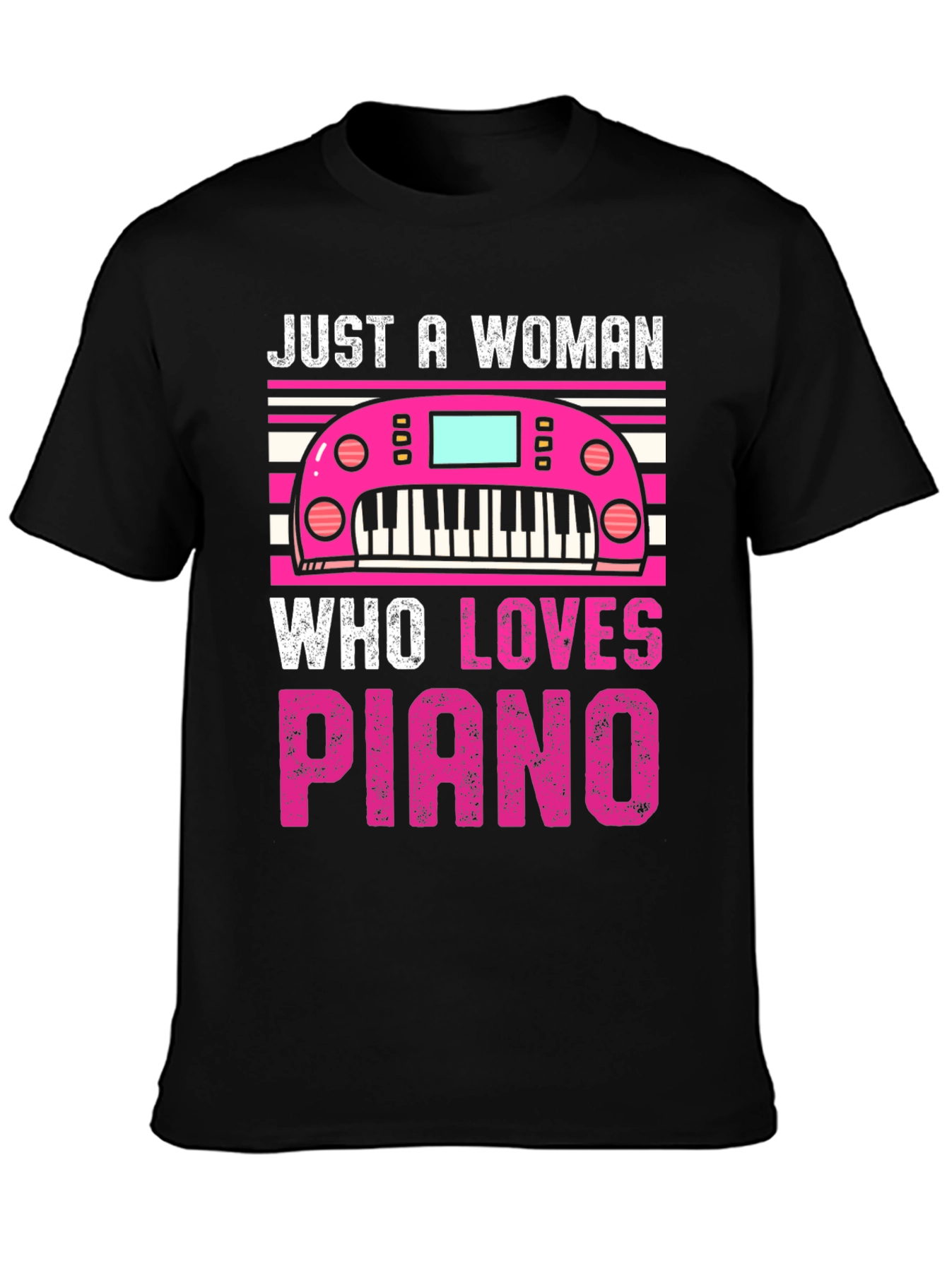 Just A Woman Who Loves Piano Graphic Tee