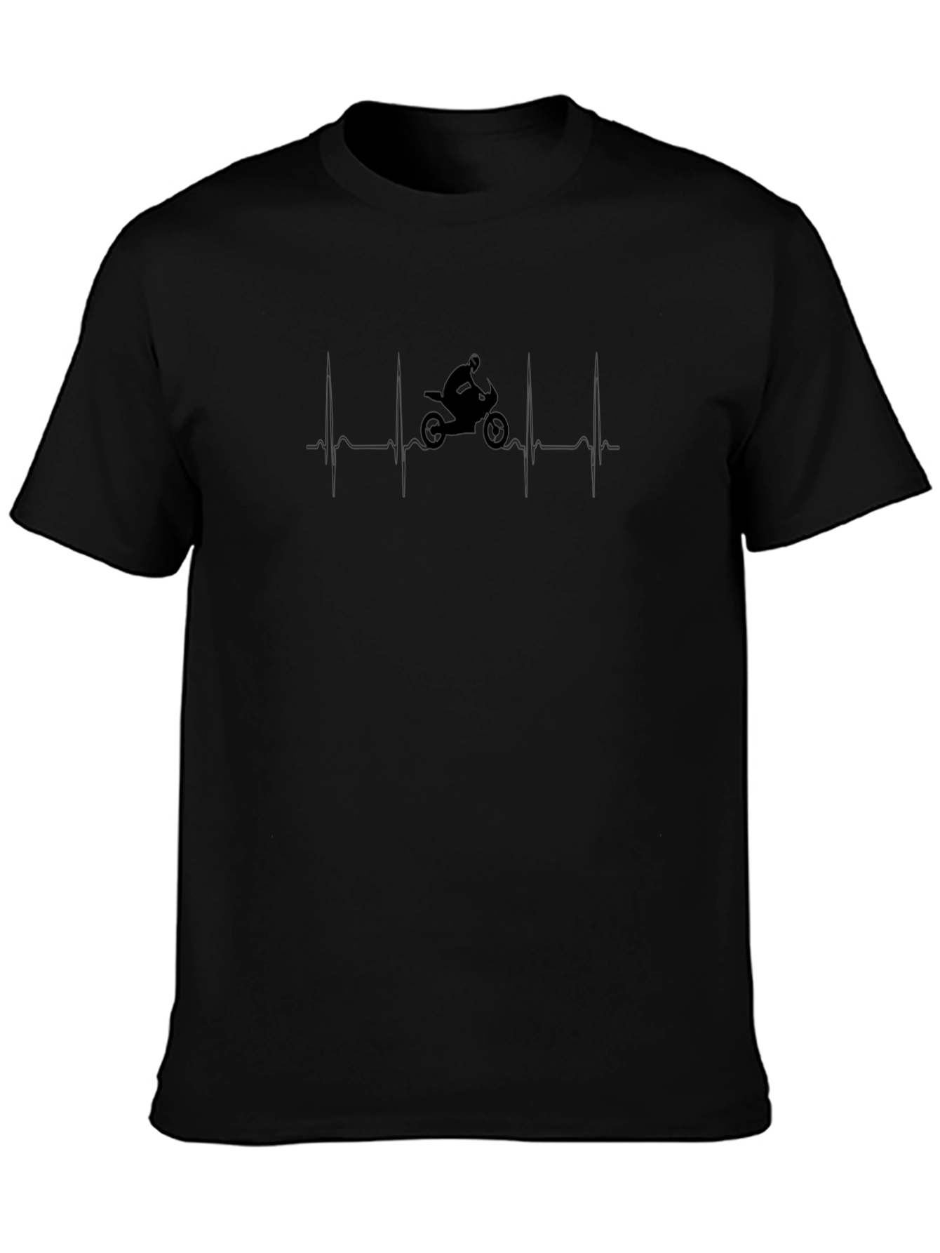 Motorcycle Heartbeat Graphic Tee - Ride Life!
