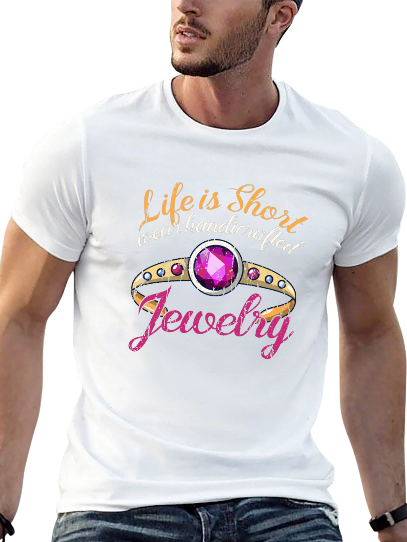 Life is Short Wear Handcrafted Jewelry Black T-Shirt