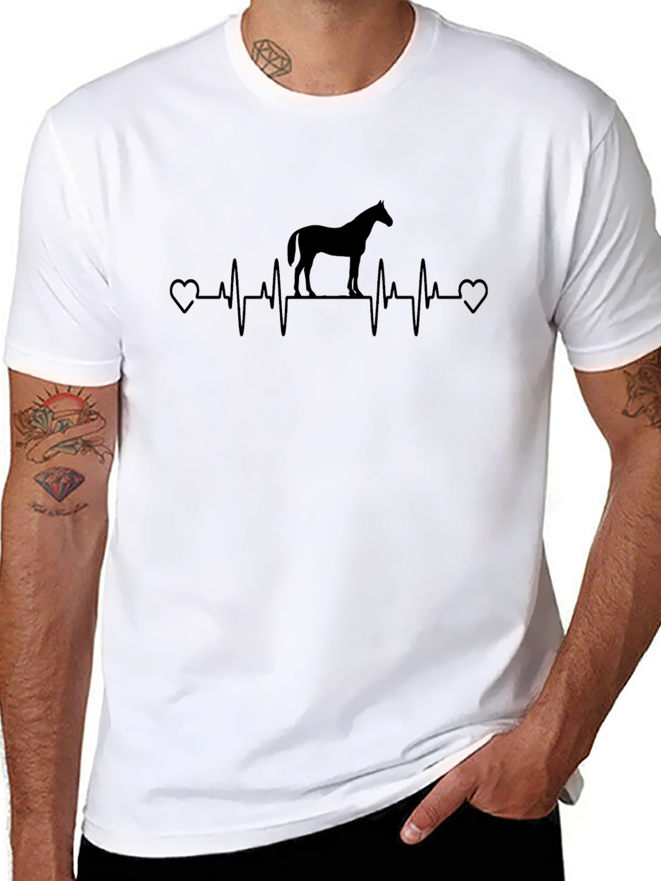 Horse Lover Heartbeat T-Shirt - Equestrian Style