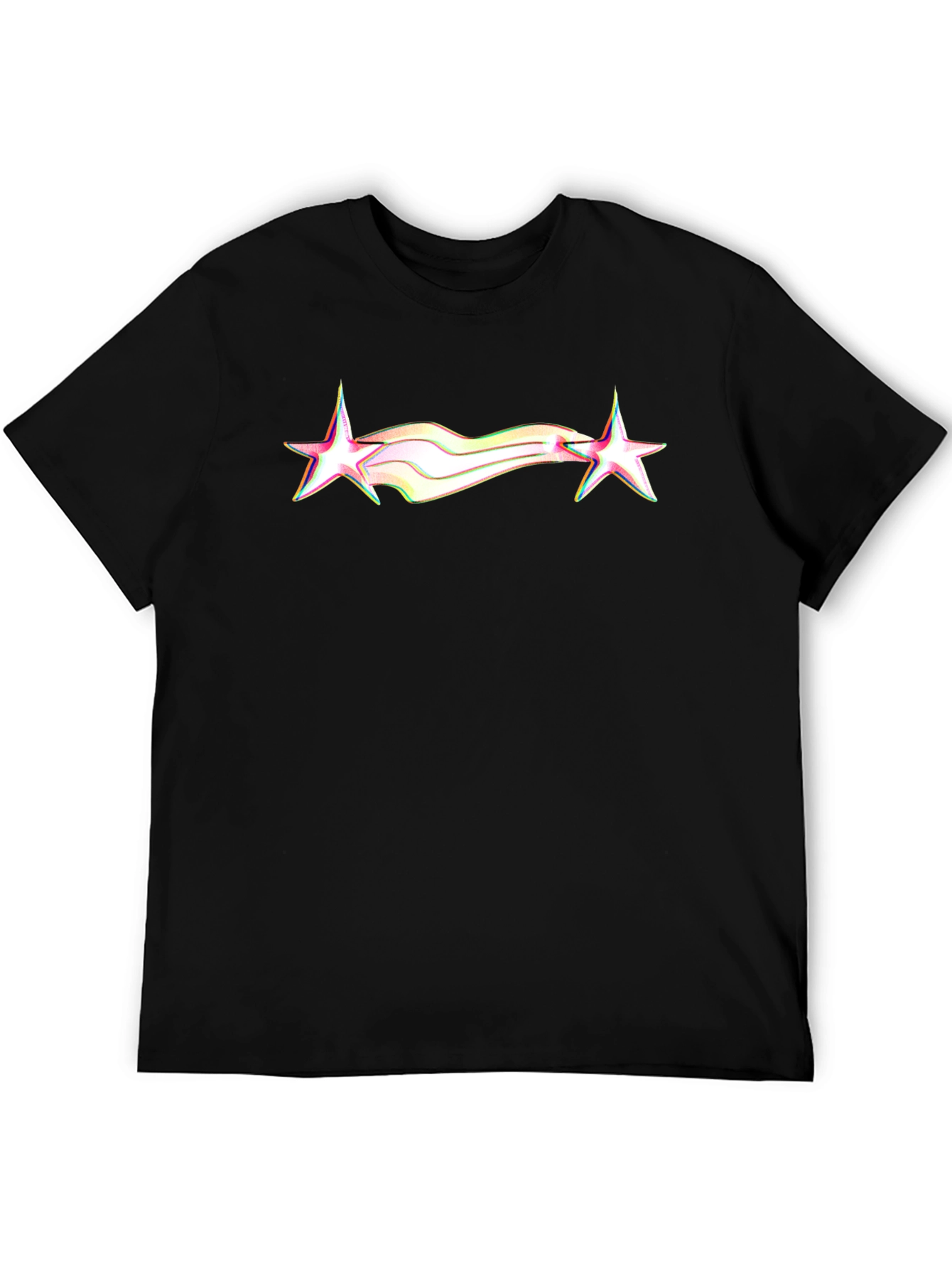 Retro Star Graphic Tee - Black Cotton Blend