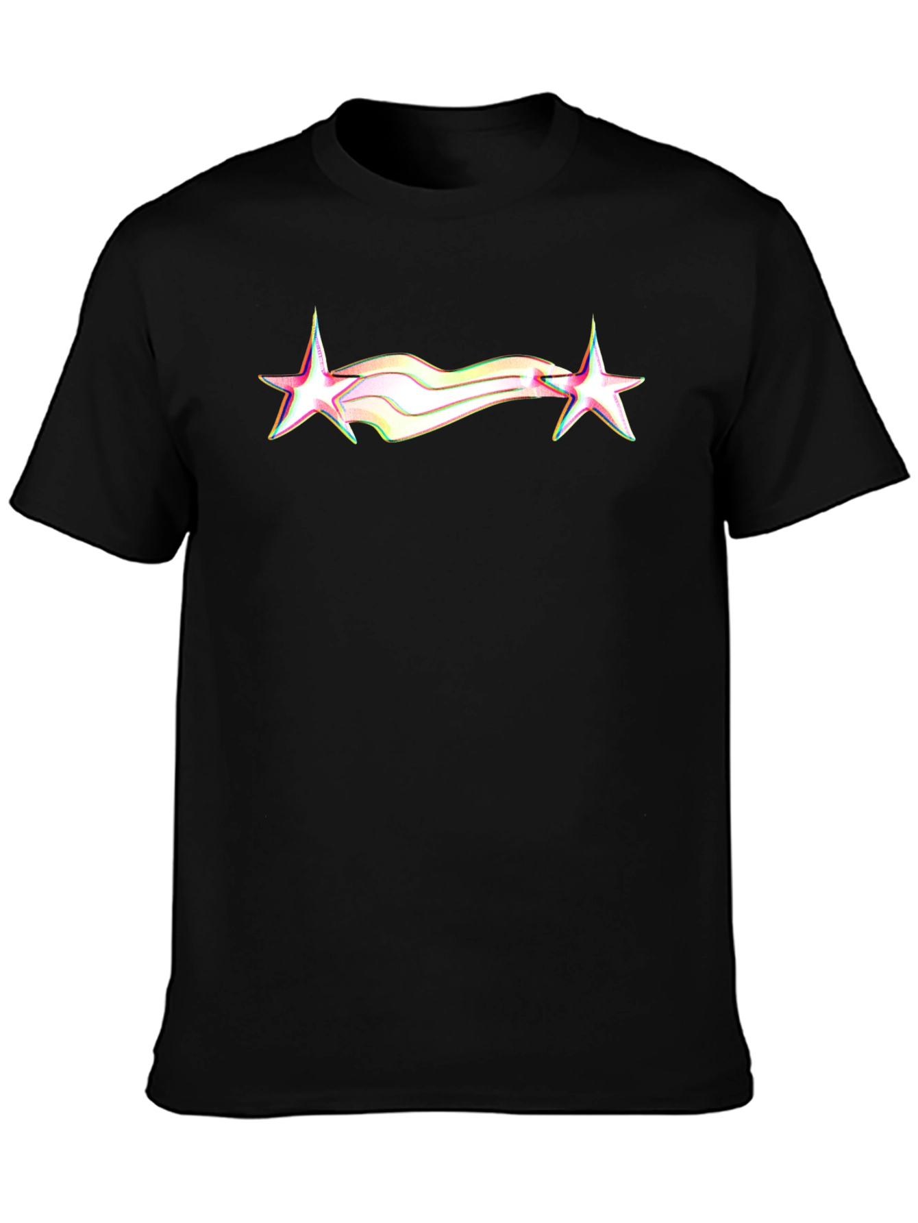 Retro Star Graphic Tee - Black Cotton Blend