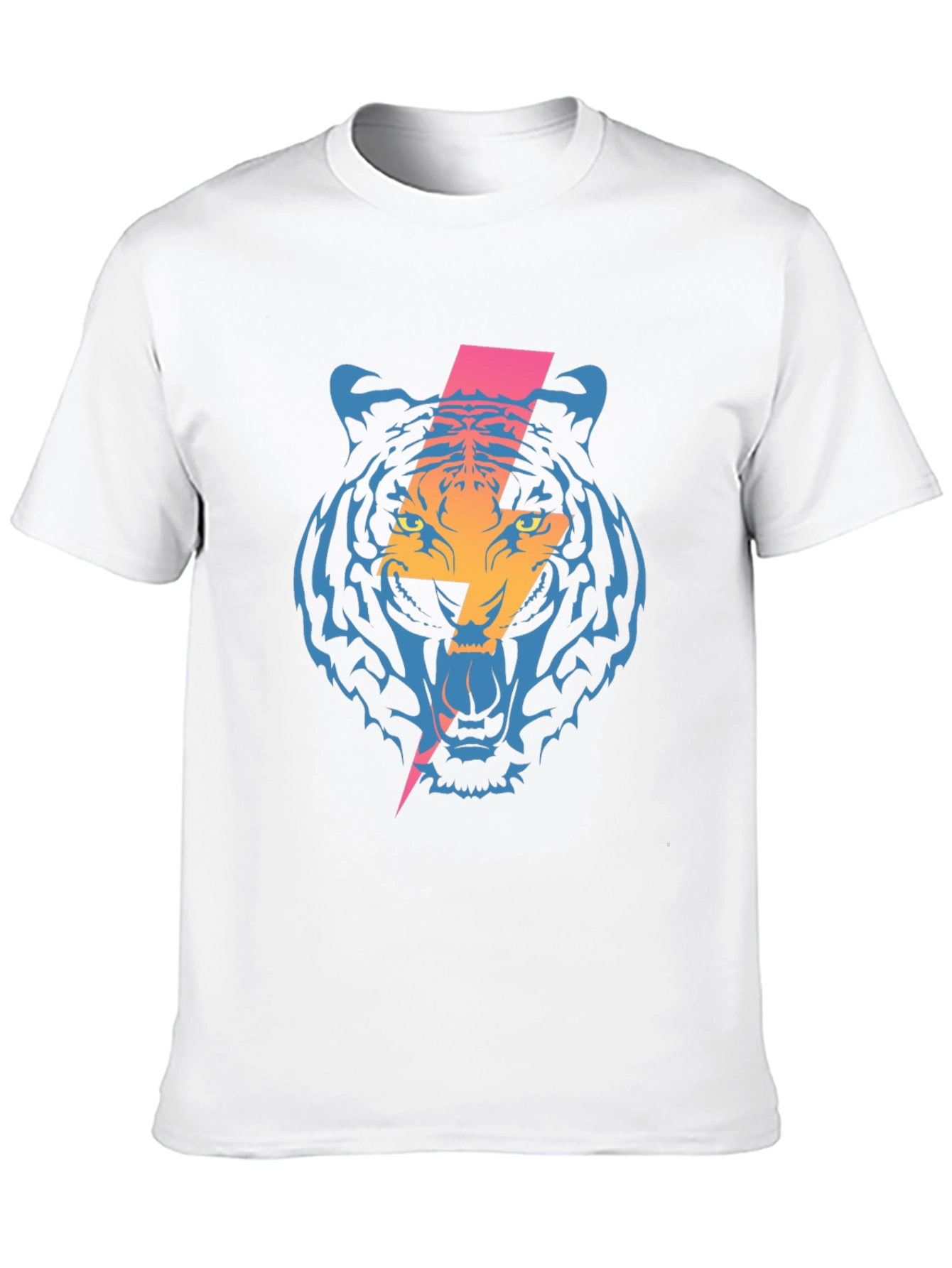 Tiger Lightning Bolt Graphic Tee - Cool Black T-Shirt