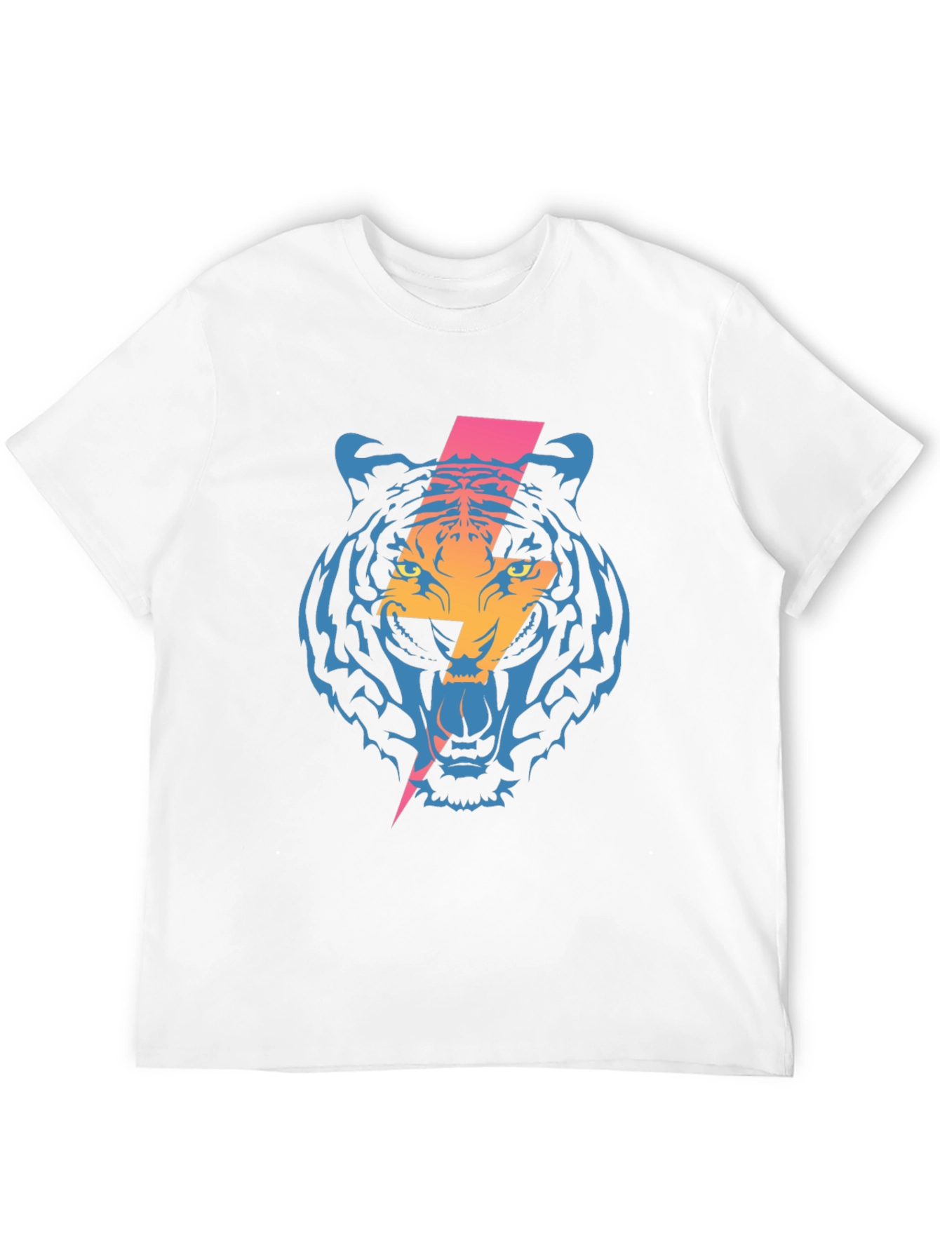 Tiger Lightning Bolt Graphic Tee - Cool Black T-Shirt