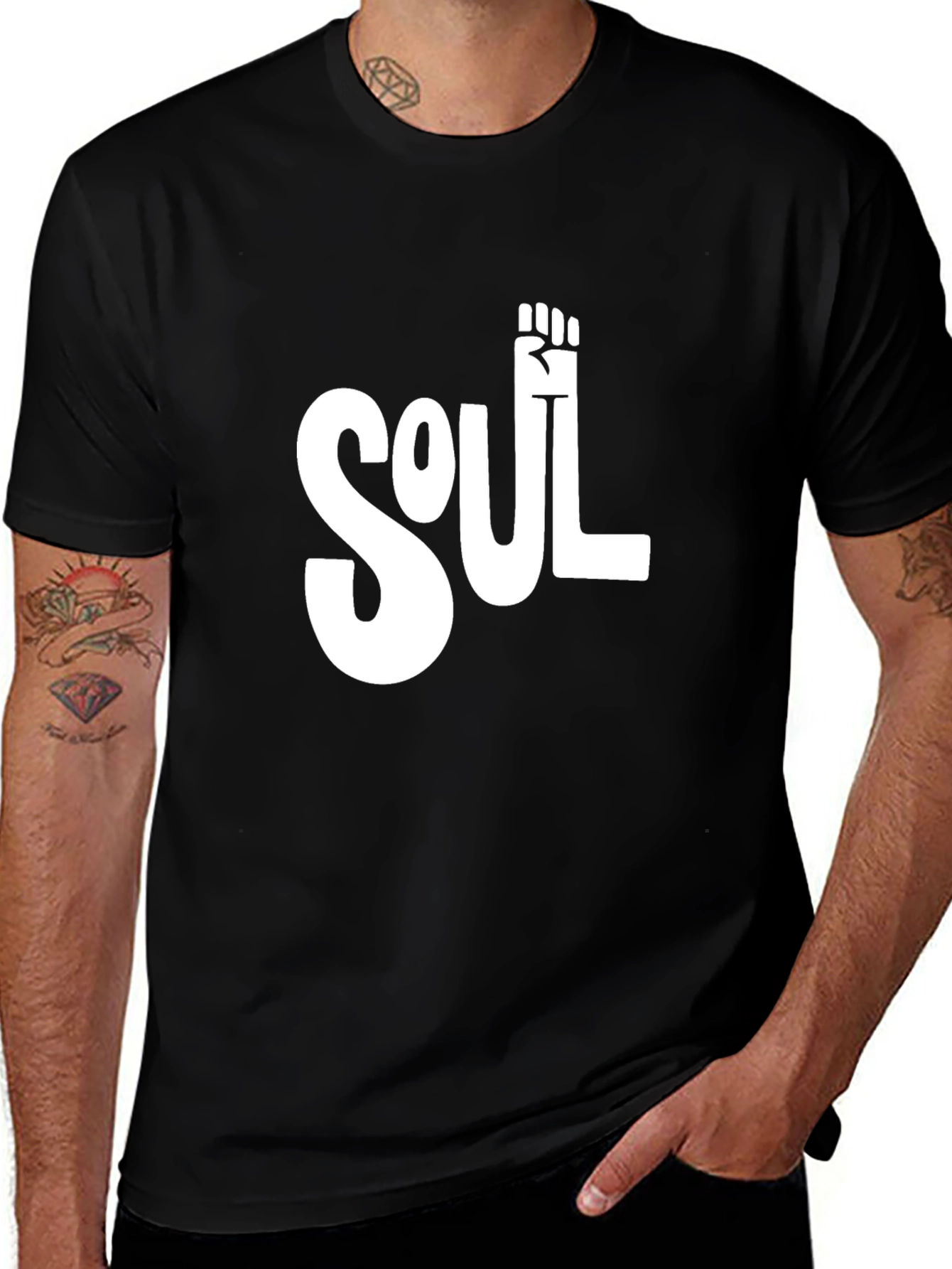 Soul Fist Graphic Tee - Black Cotton Blend