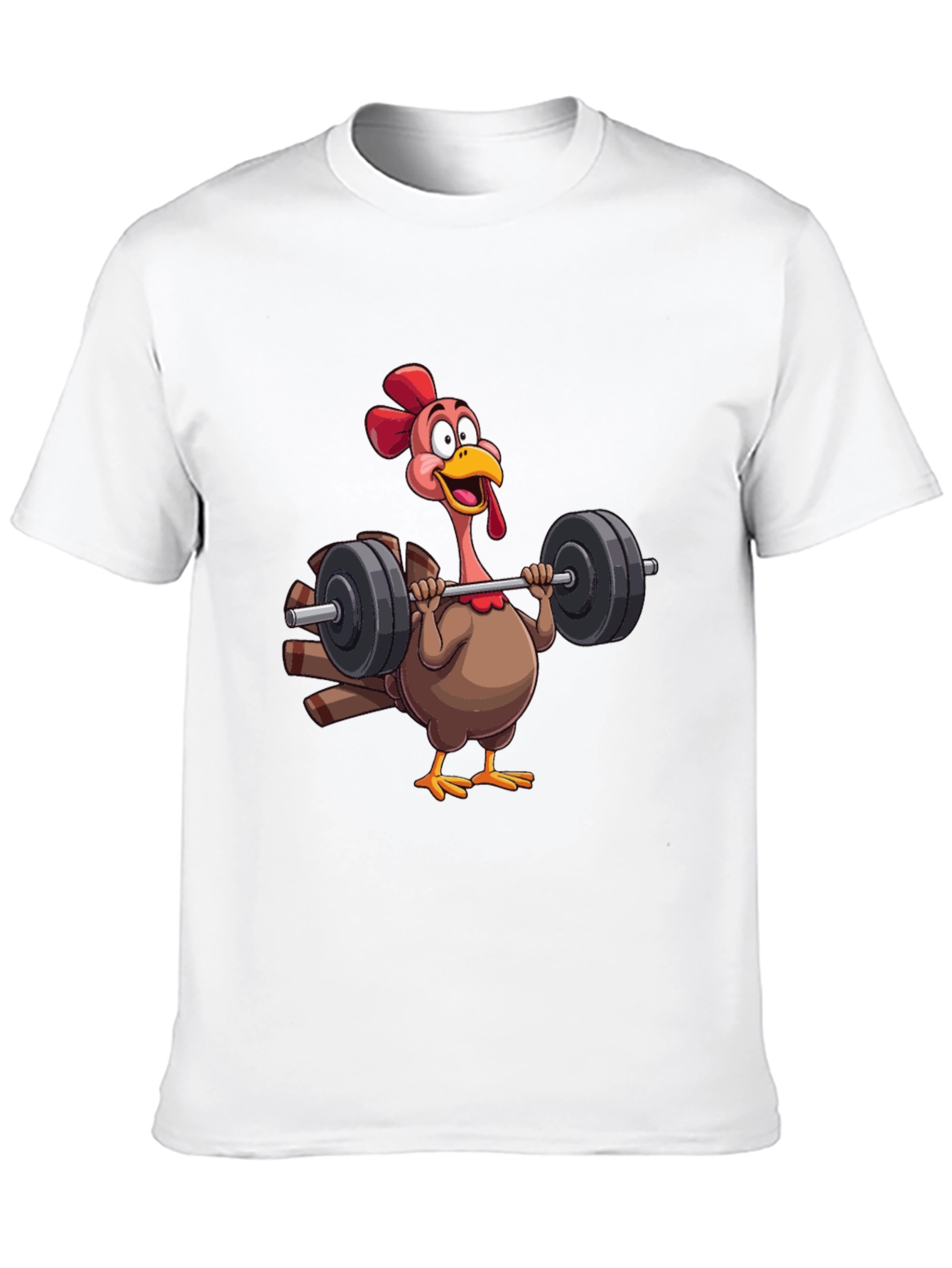 Funny Turkey Lifting Weights Black T-Shirt