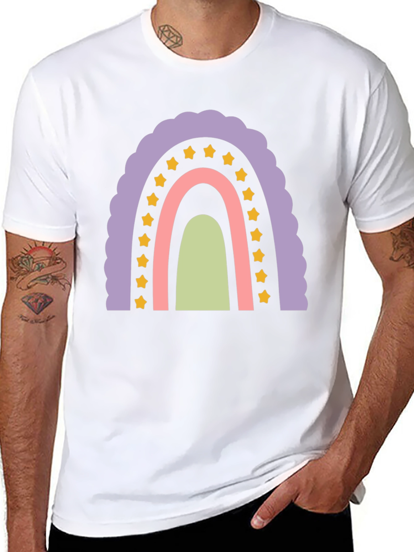 Pastel Rainbow Star T-Shirt - Fun & Stylish!