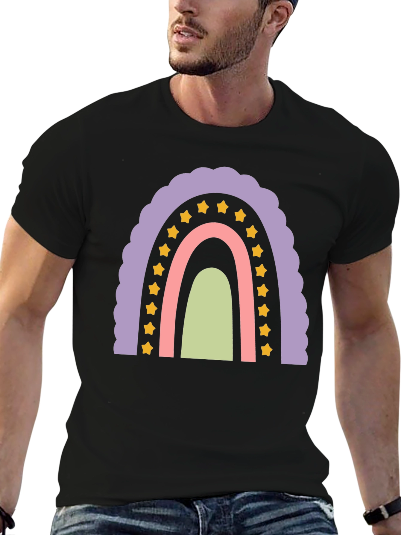 Pastel Rainbow Star T-Shirt - Fun & Stylish!