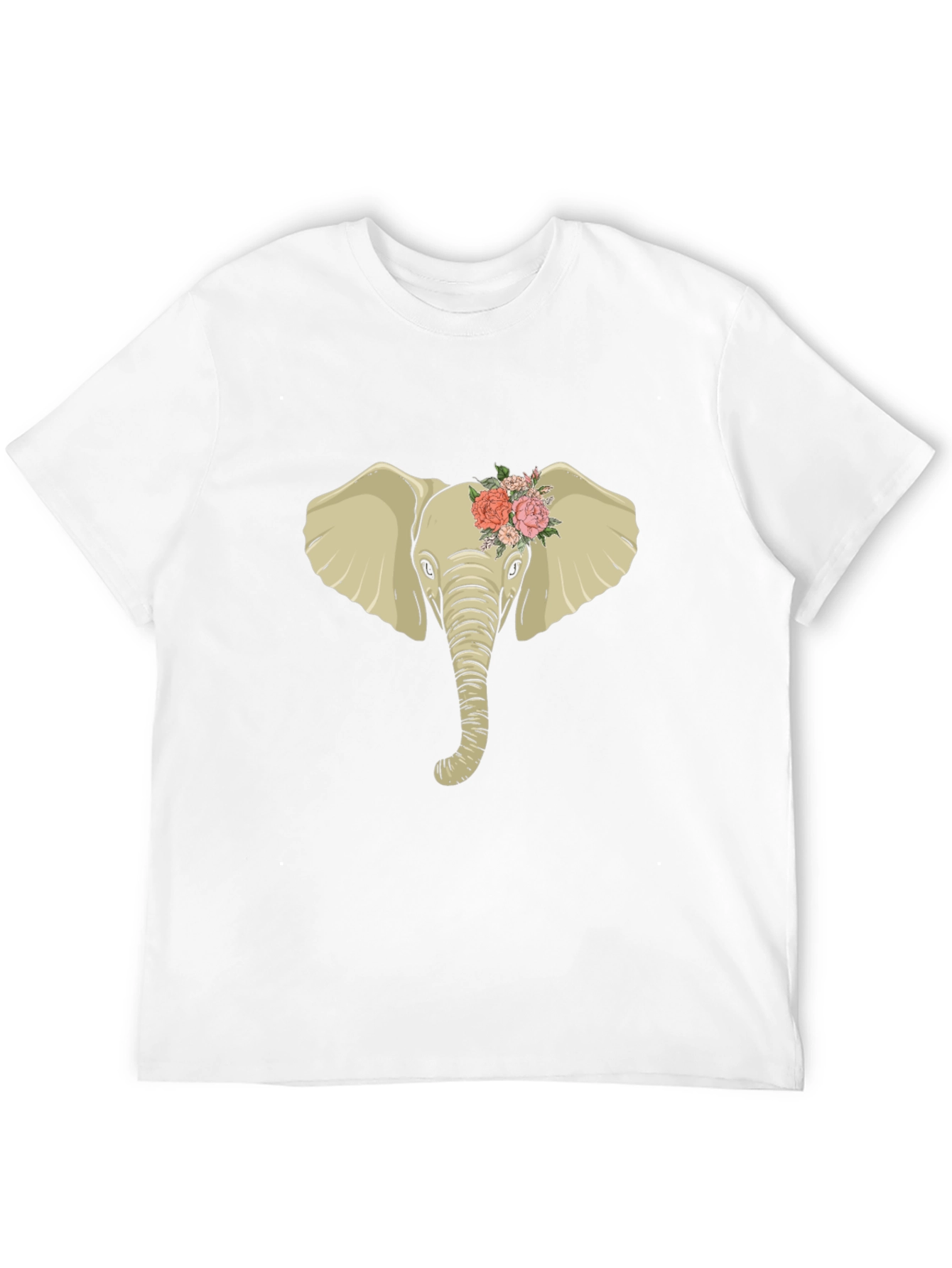 Elephant with Flowers Graphic Tee