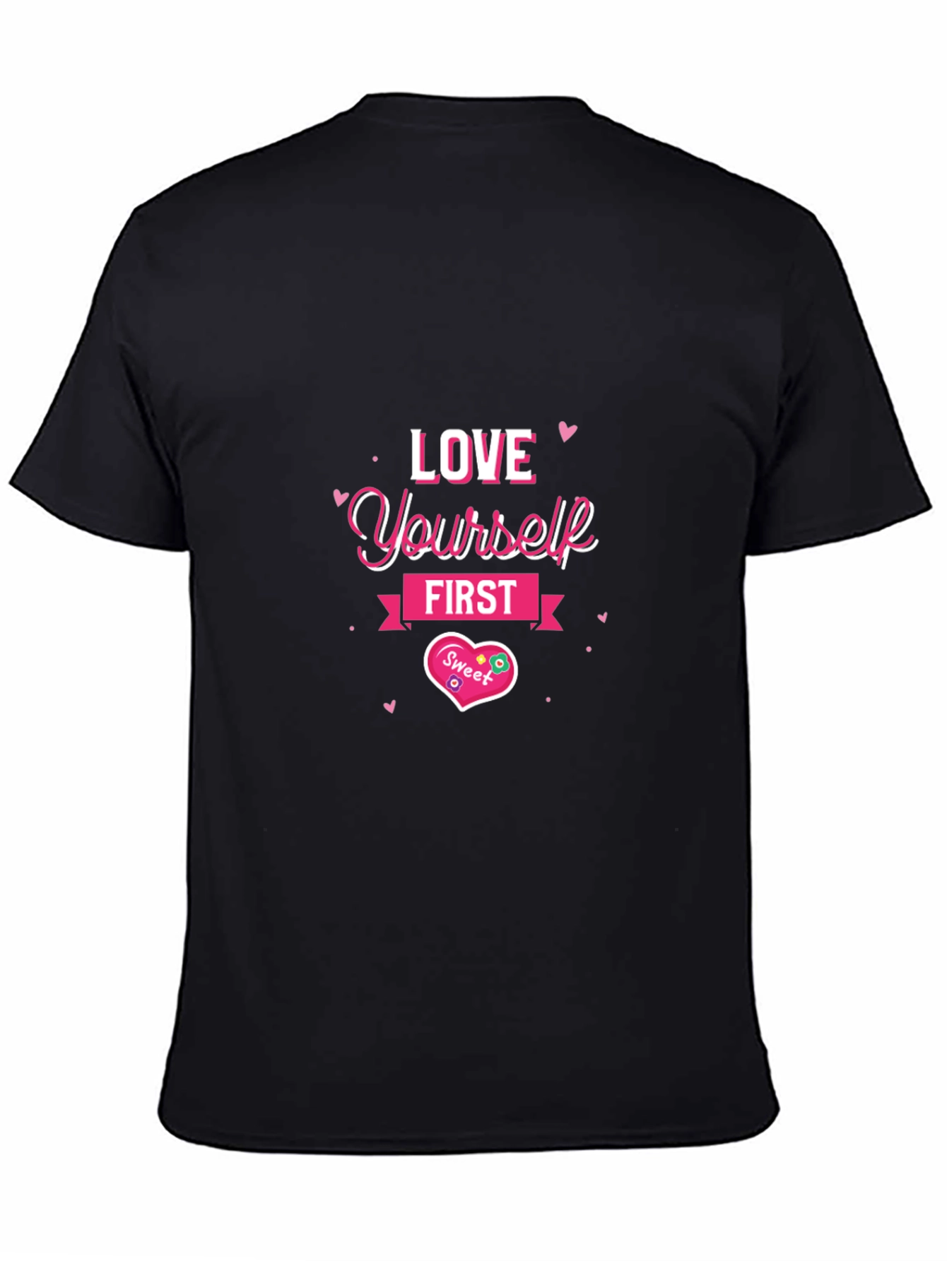 Love Yourself First Black Graphic Tee