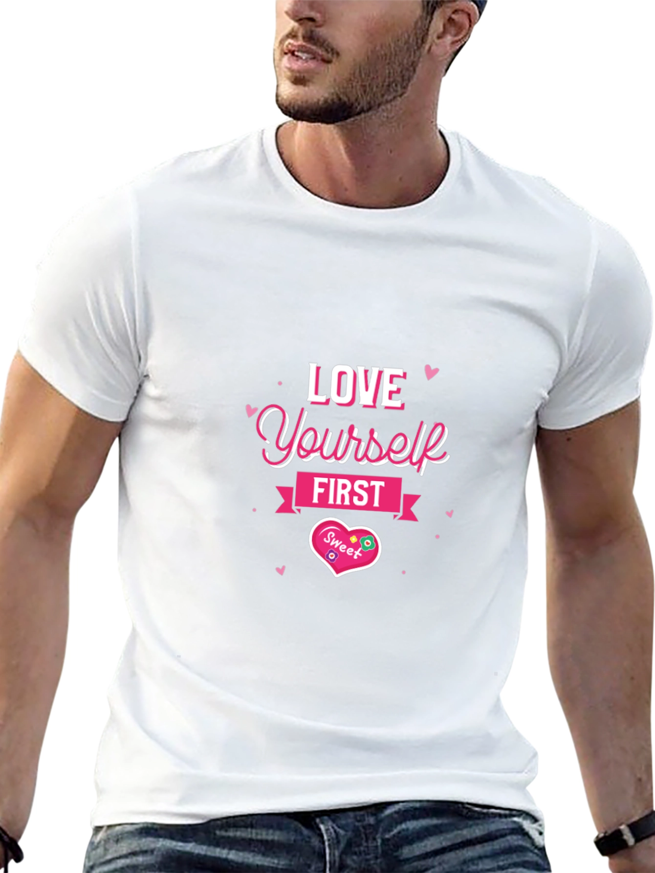 Love Yourself First Black Graphic Tee