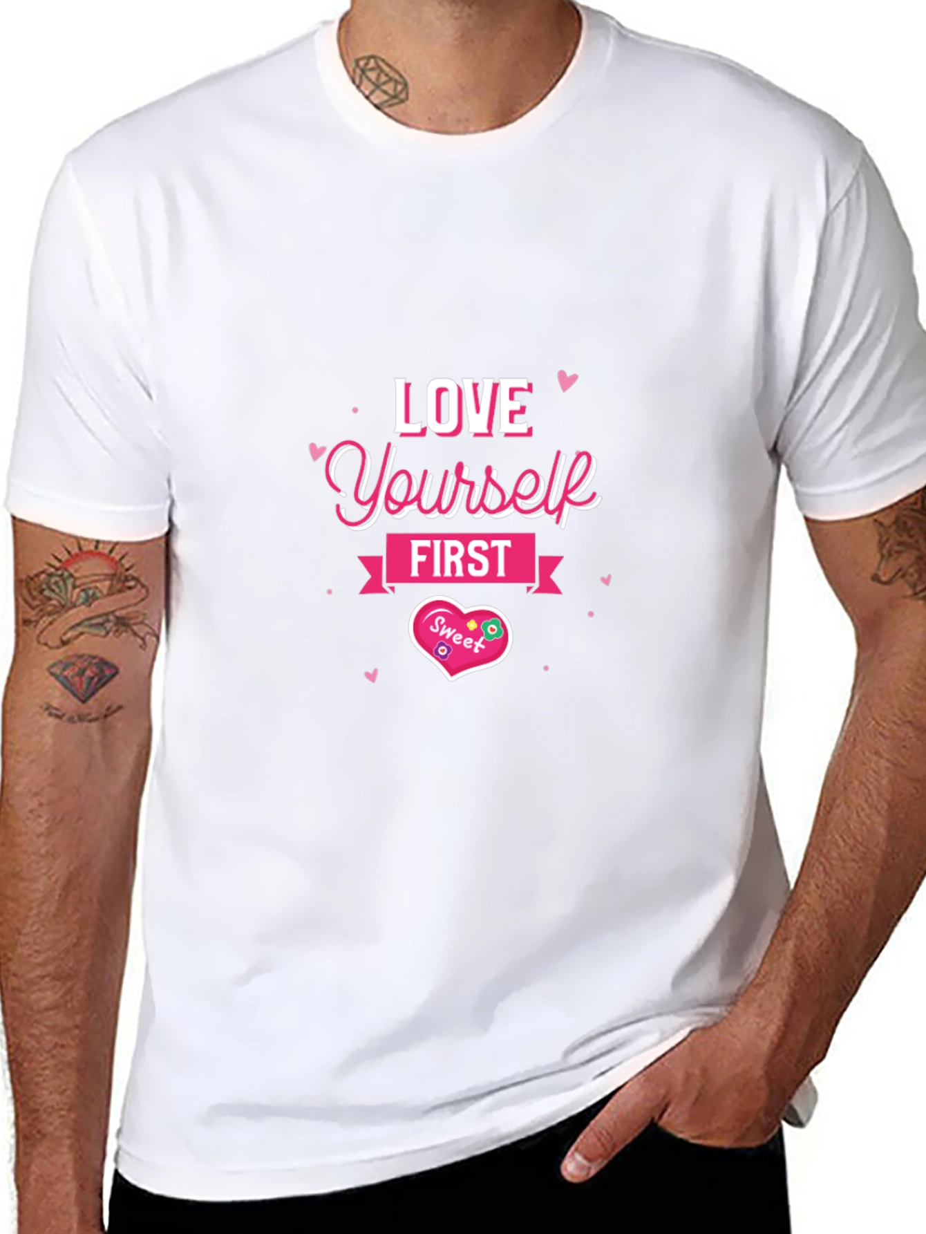 Love Yourself First Black Graphic Tee