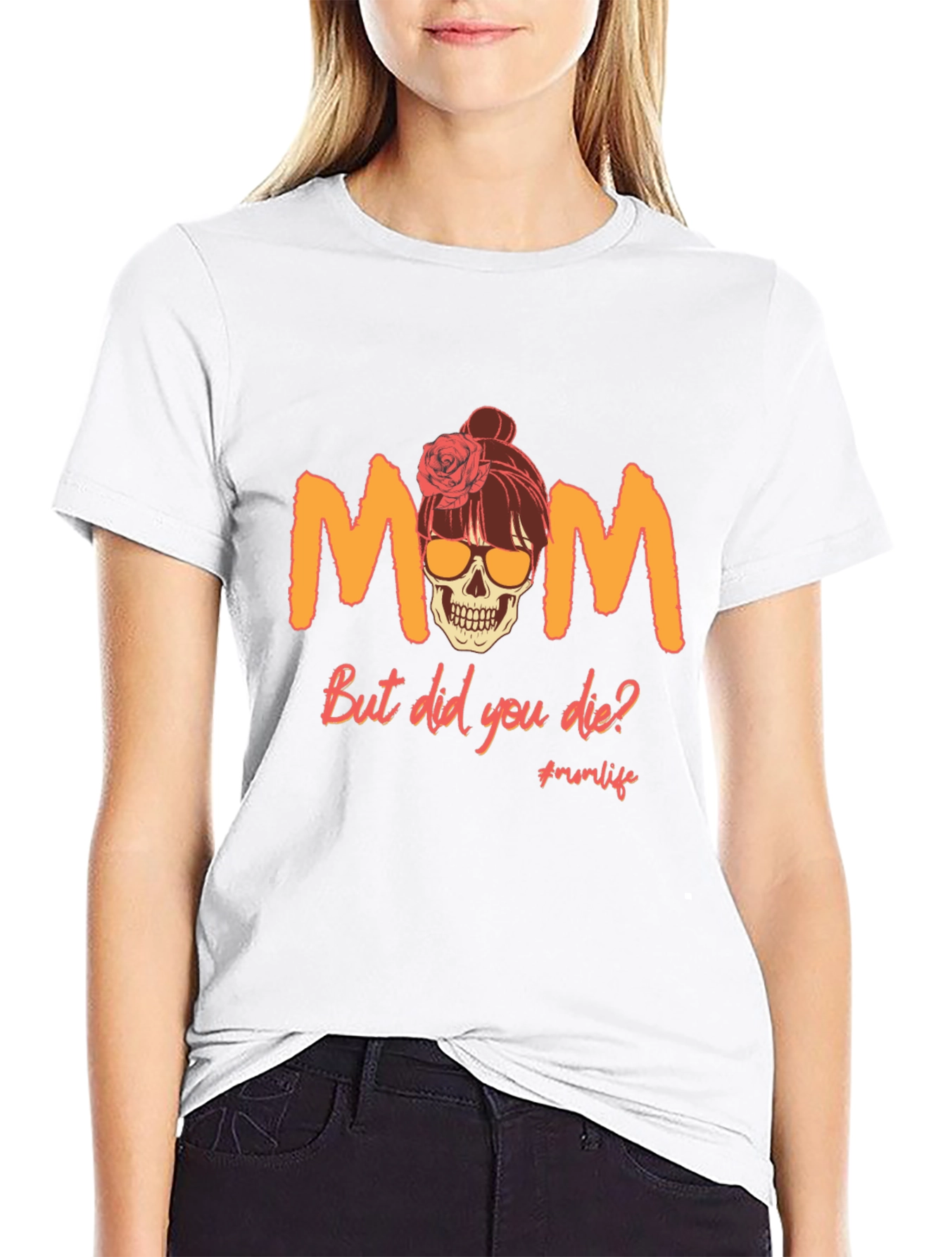 Funny Mom Skull Graphic T-Shirt