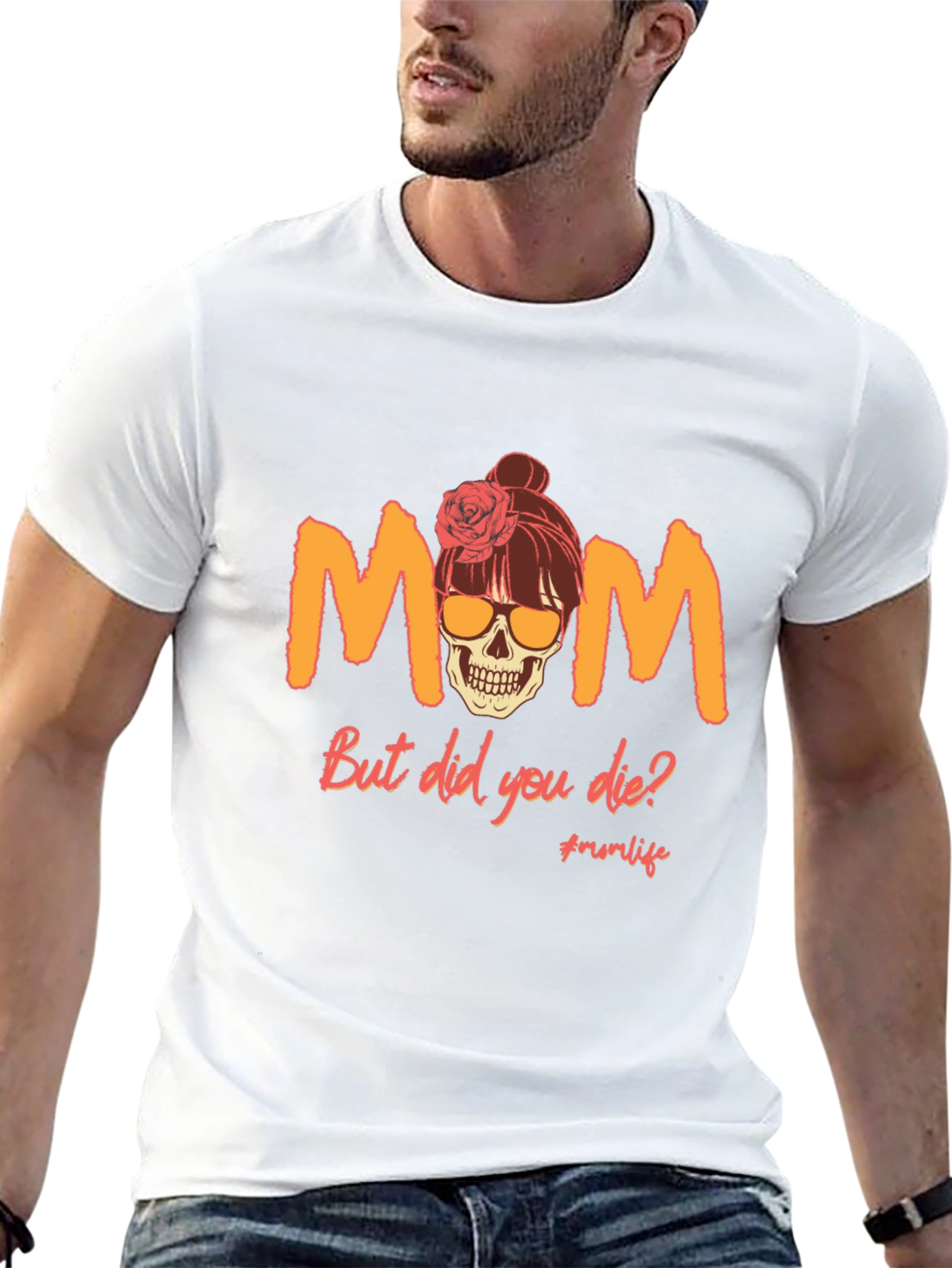 Funny Mom Skull Graphic T-Shirt