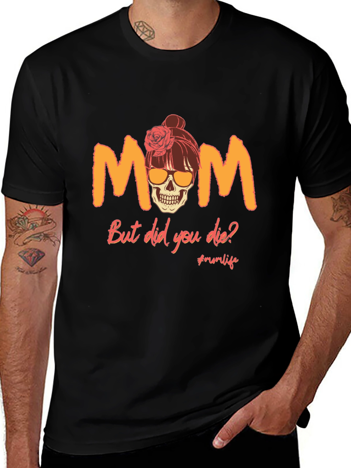 Funny Mom Skull Graphic T-Shirt