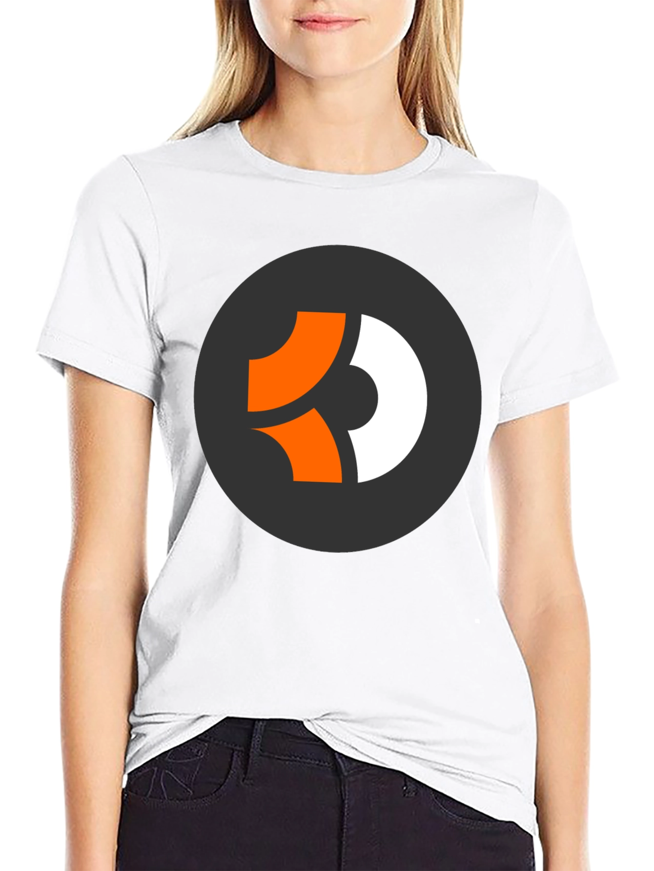Modern Graphic Tee - Black with Abstract Circle Logo