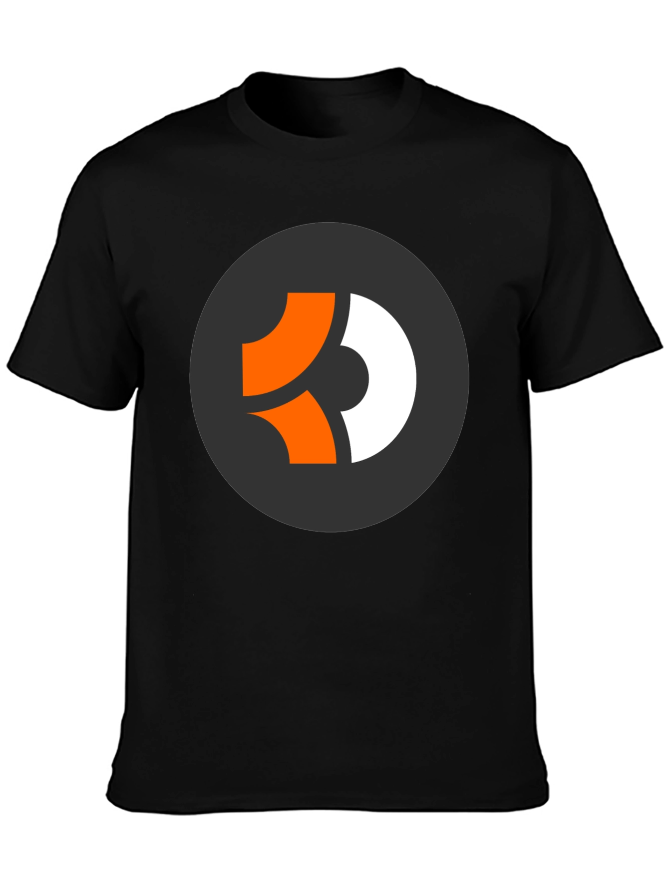 Modern Graphic Tee - Black with Abstract Circle Logo