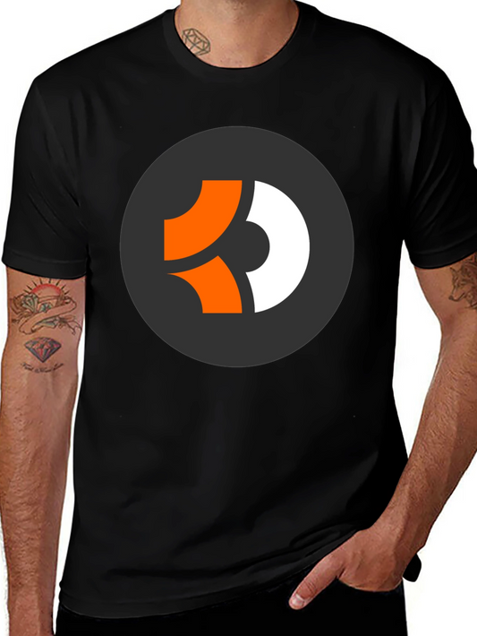 Modern Graphic Tee - Black with Abstract Circle Logo