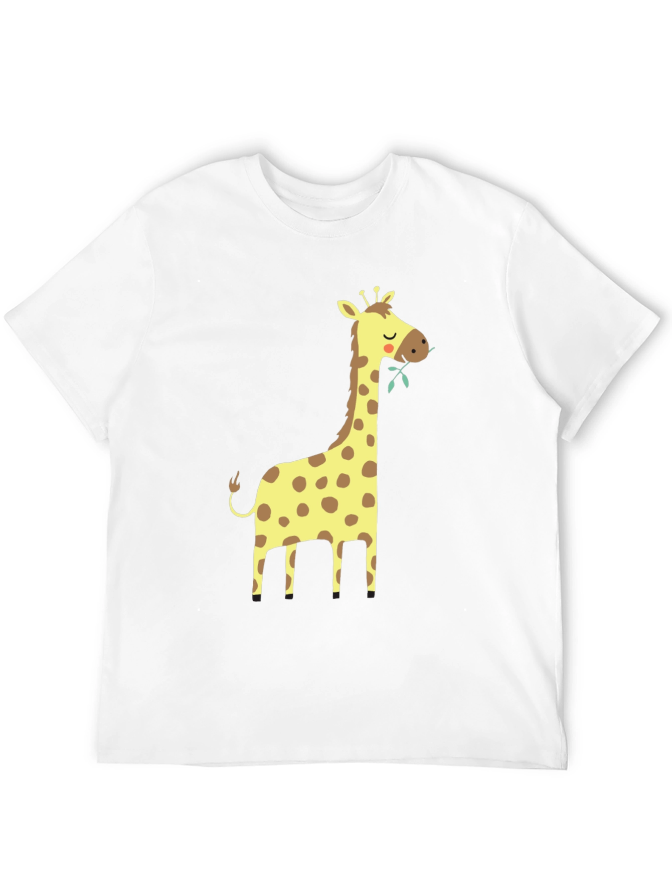 Giraffe Graphic Tee - Black Cotton T-Shirt