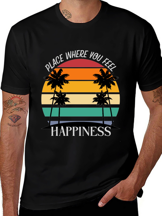 Tropical Sunset Happiness Graphic Tee