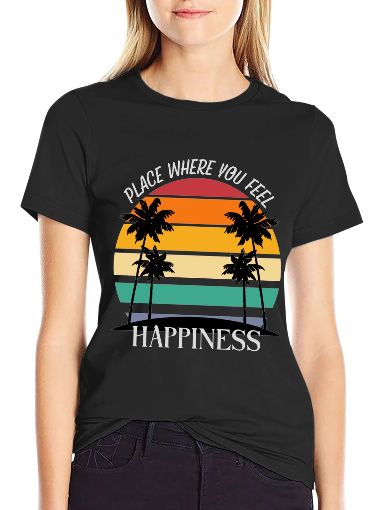 Tropical Sunset Happiness Graphic Tee