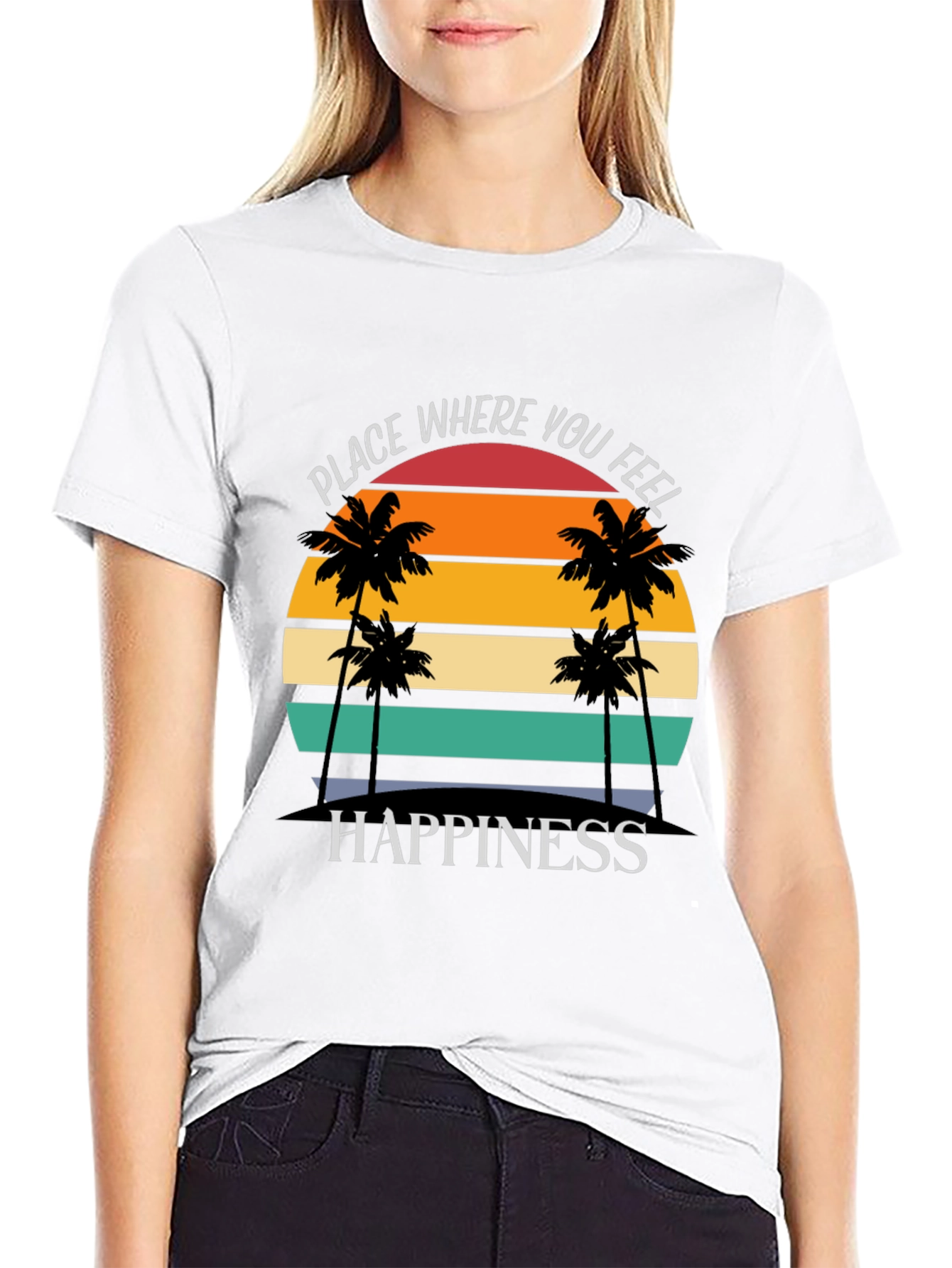 Tropical Sunset Happiness Graphic Tee